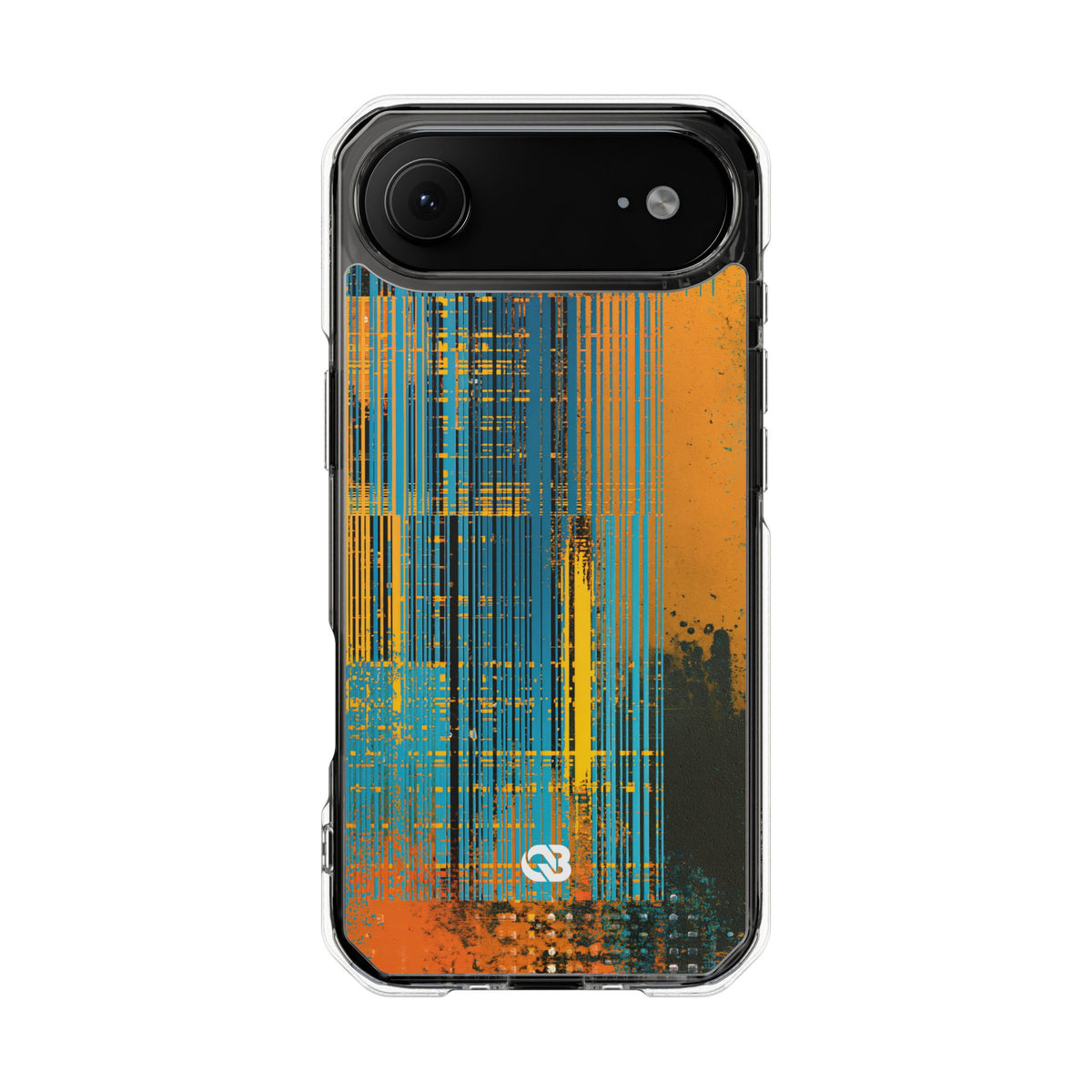 Cyber Glitch Stream · Clear Impact Magnetic Phone Case for iPhone · Teal