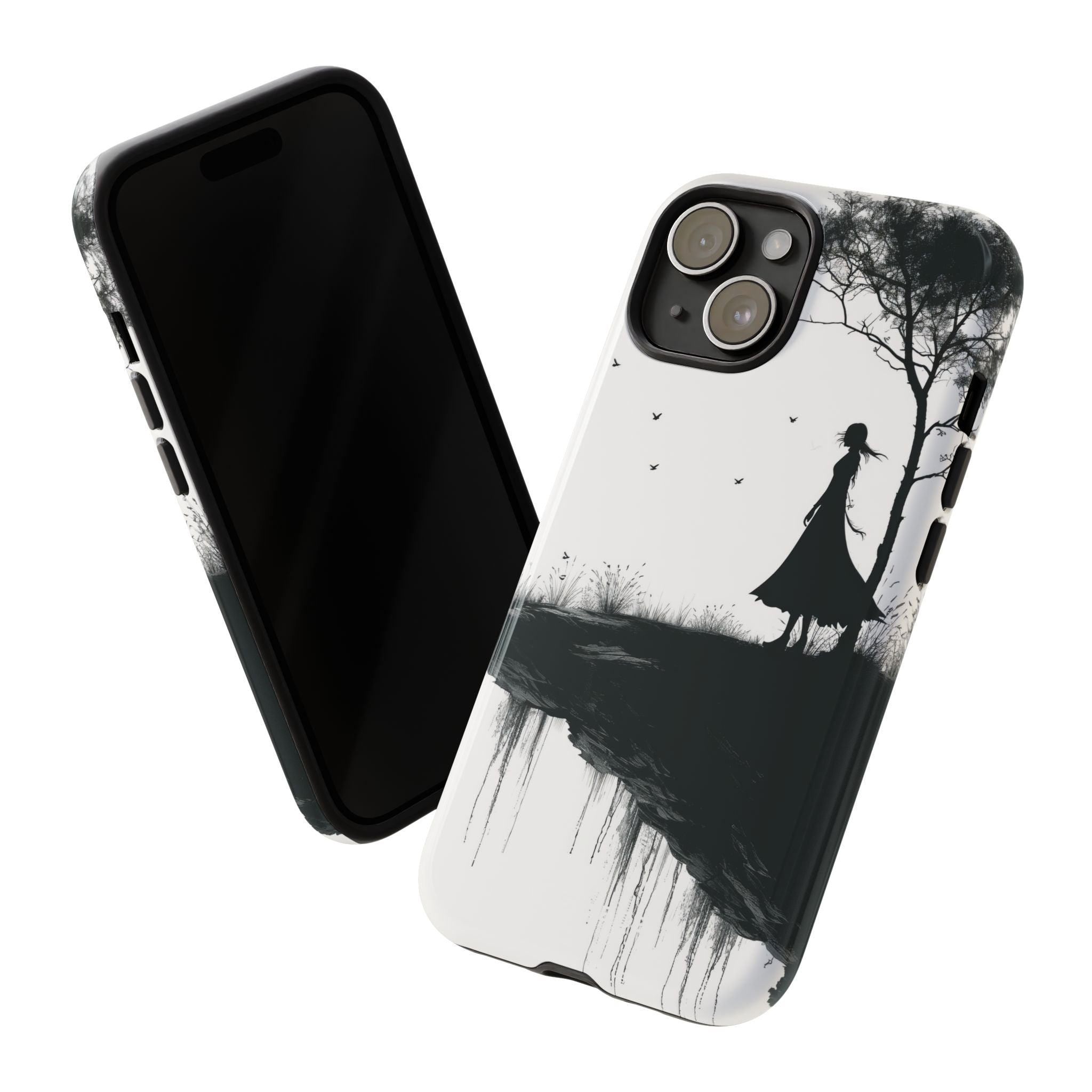 Cliffside Silhouette iPhone 15 Case - Tough