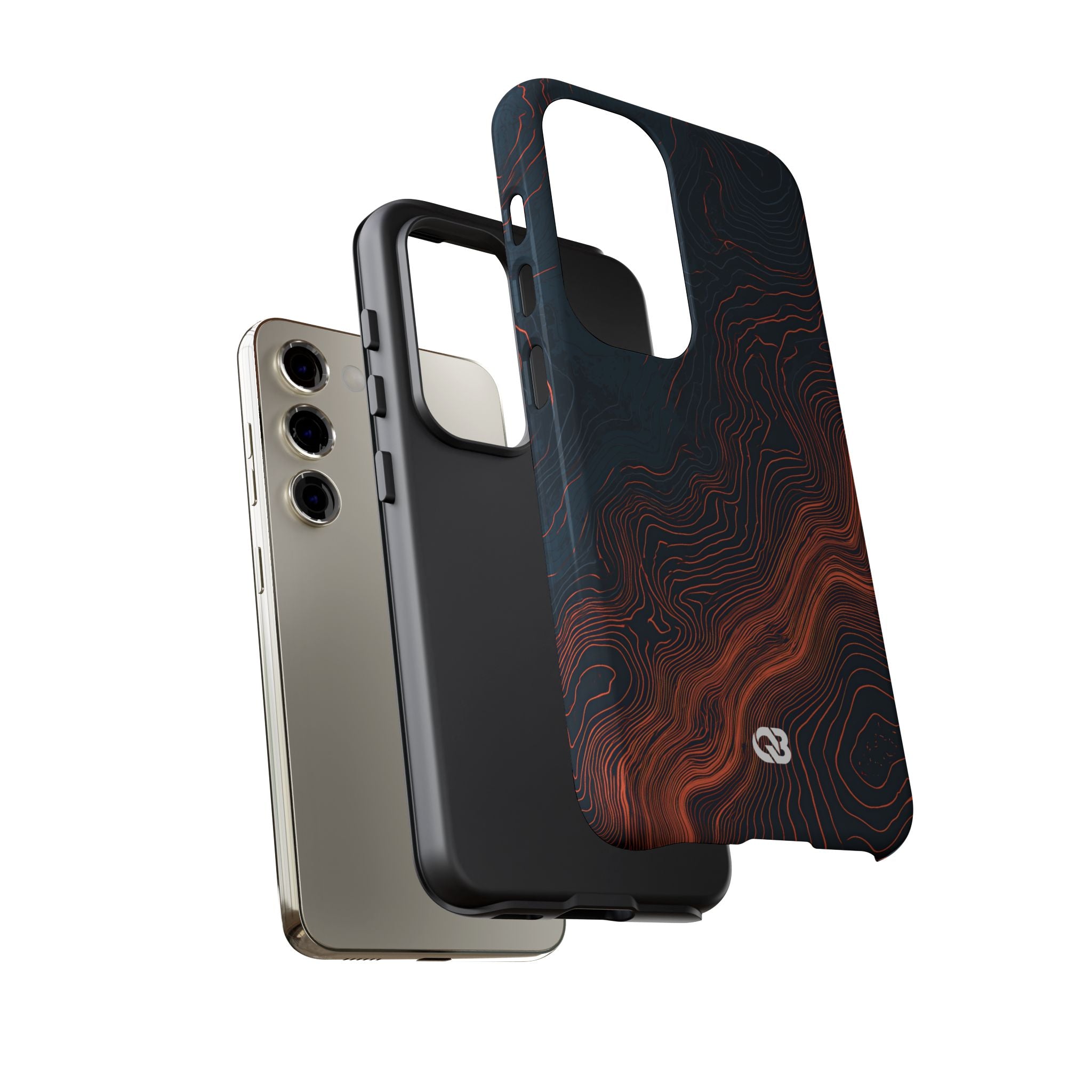 Black Tough Phone Case for Samsung - Volcanic Basalt Map