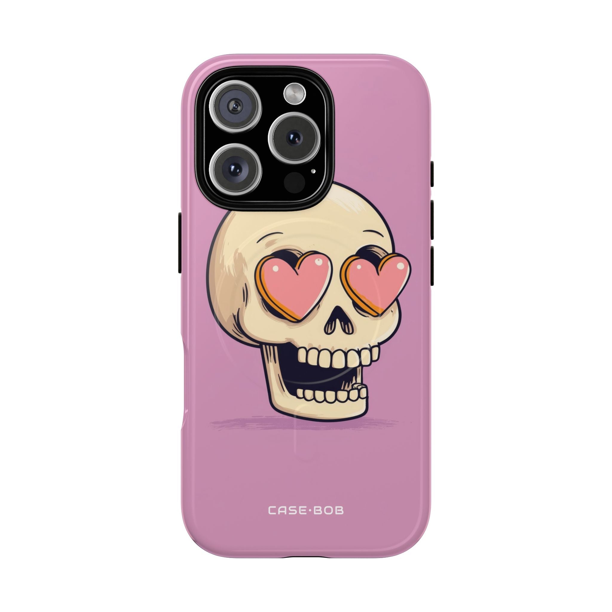Heart Eyed Skull iPhone 16 Pro Case - Tough+