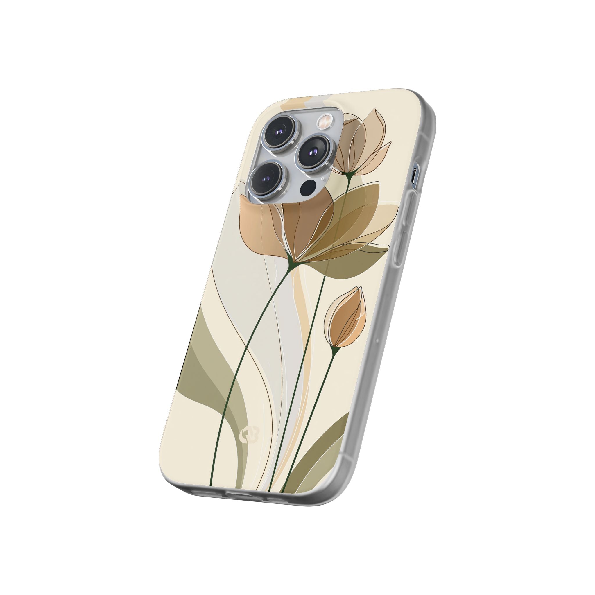 Beige Lite Phone Case for iPhone - Muted Ochre Petals