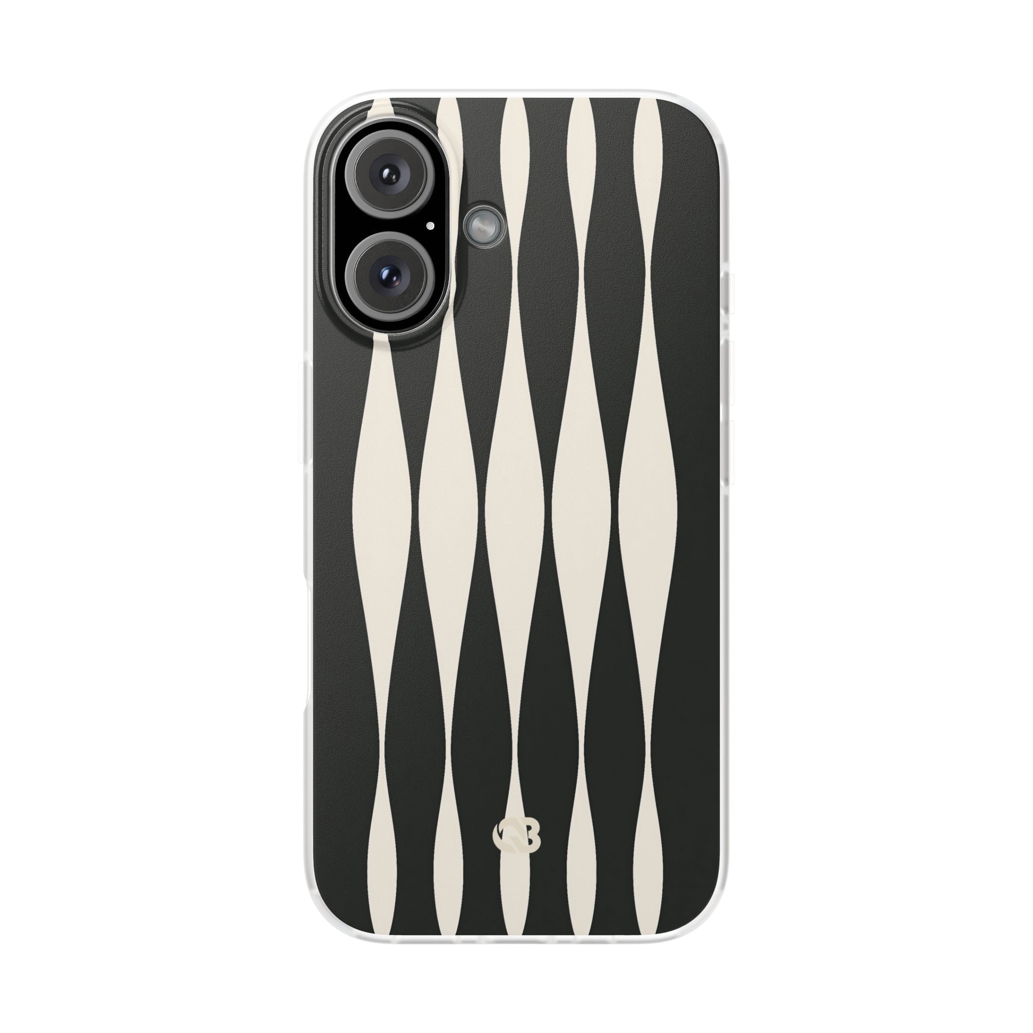 Black Lite Phone Case for iPhone - Ivory Spindle Grid