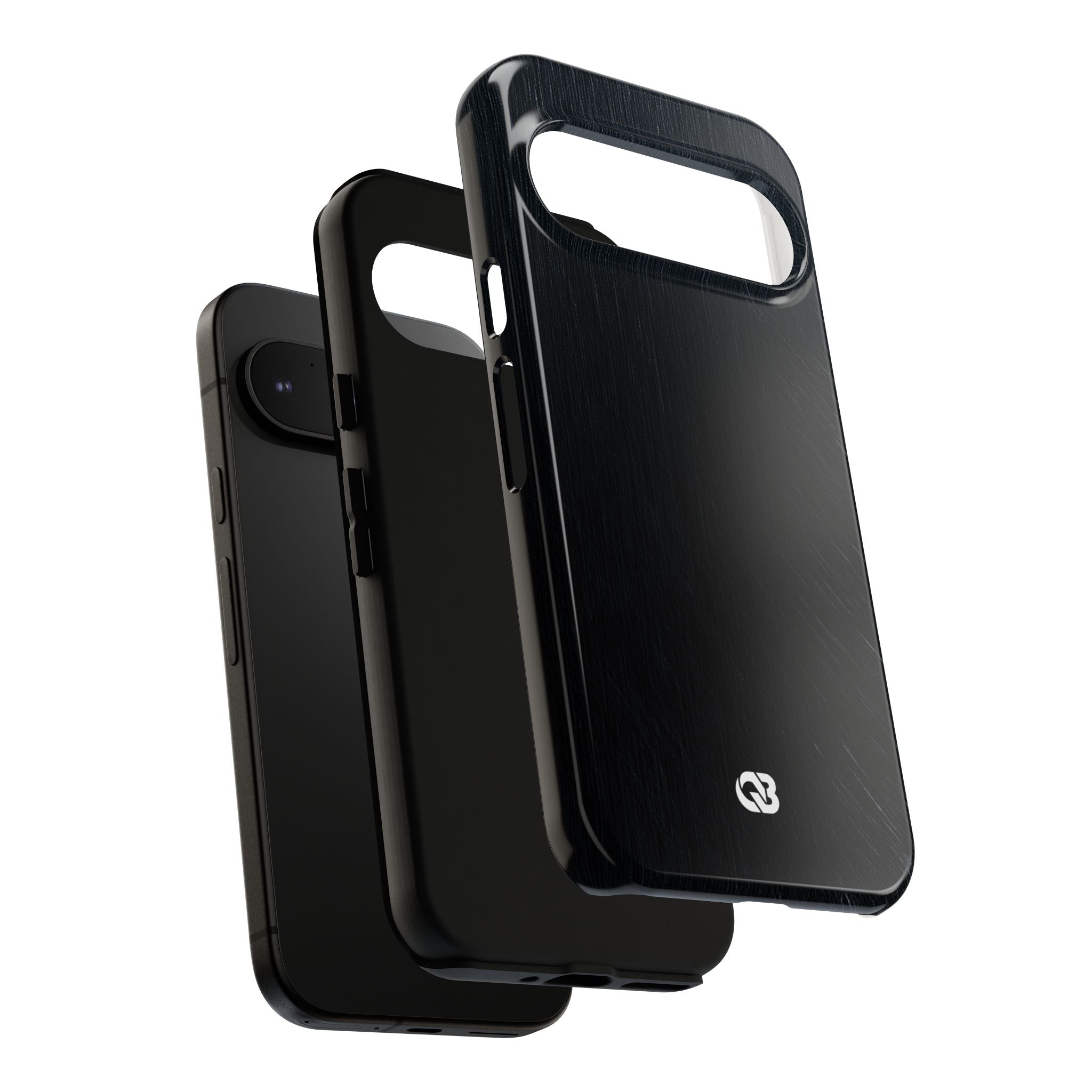 Black Tough Phone Case for Google Pixel - Midnight Brushed Grain