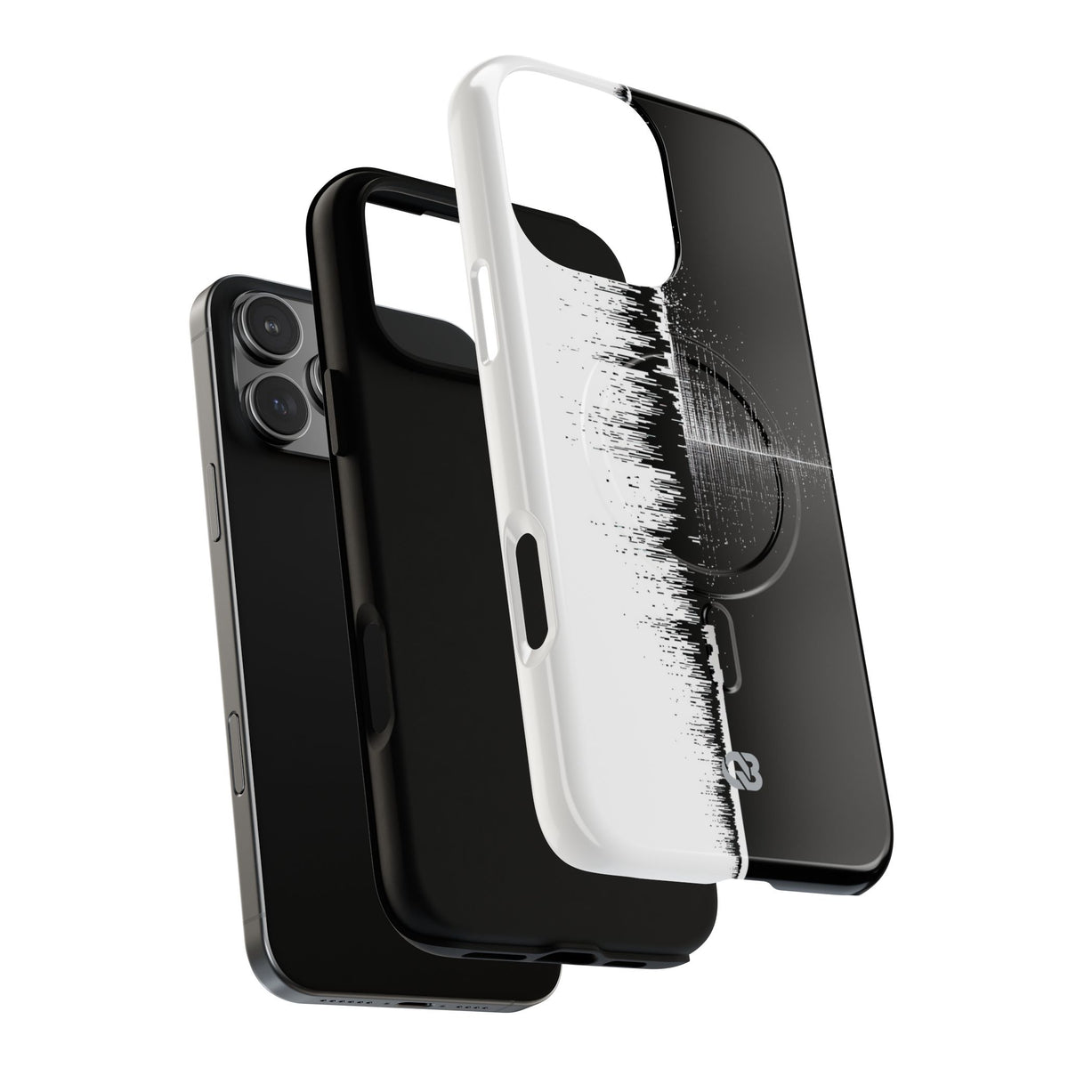 Black Tough 2.0 Magsafe Phone Case for iPhone - Static Signal Split