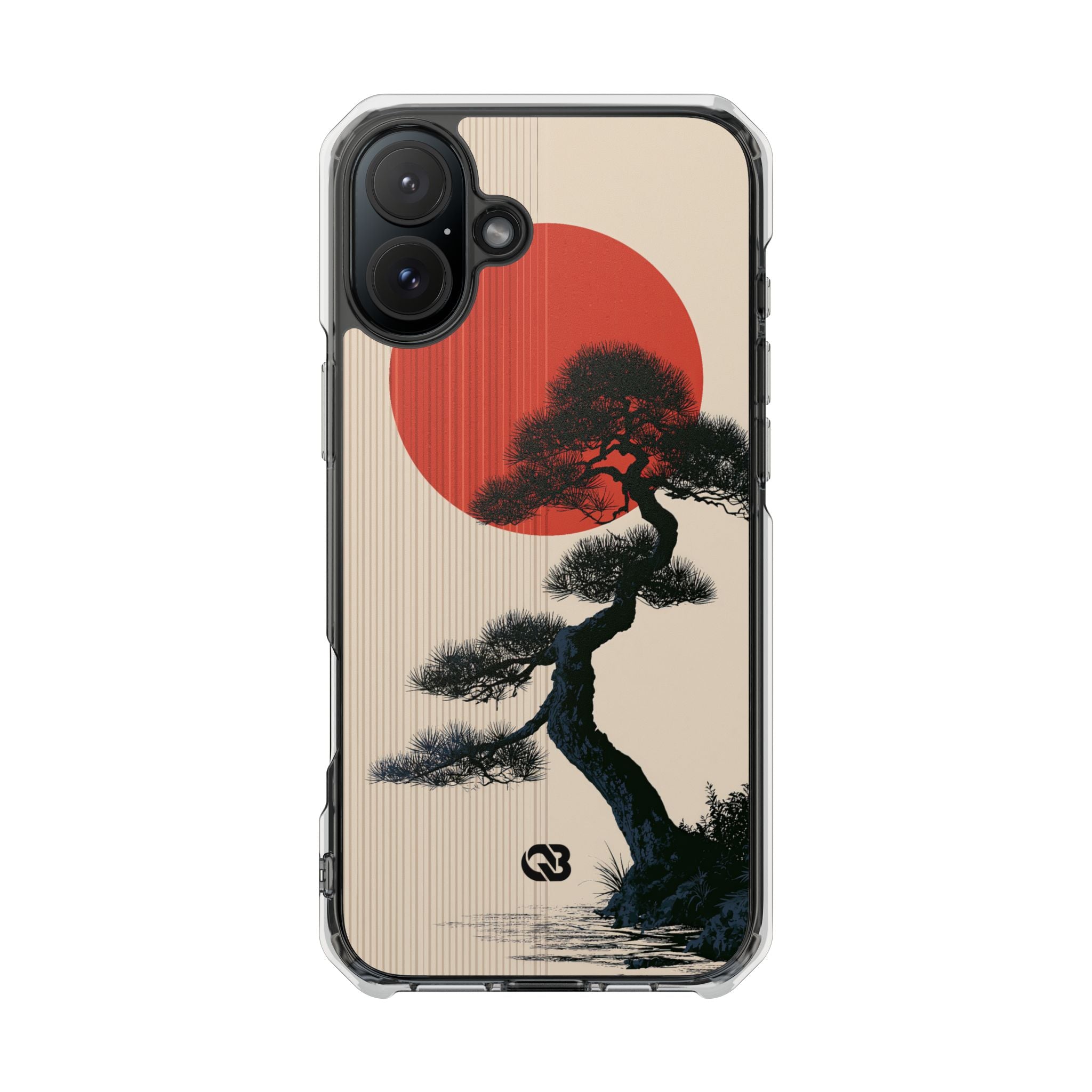 Beige Impact MagSafe Phone Case for iPhone - Kyoto Crimson Pine