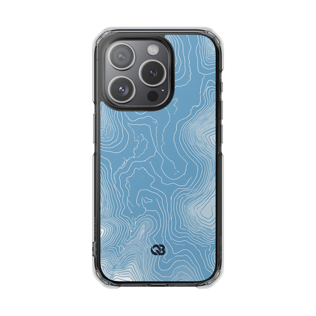 Blue Impact MagSafe Phone Case for iPhone - Glacial Ridge Topo
