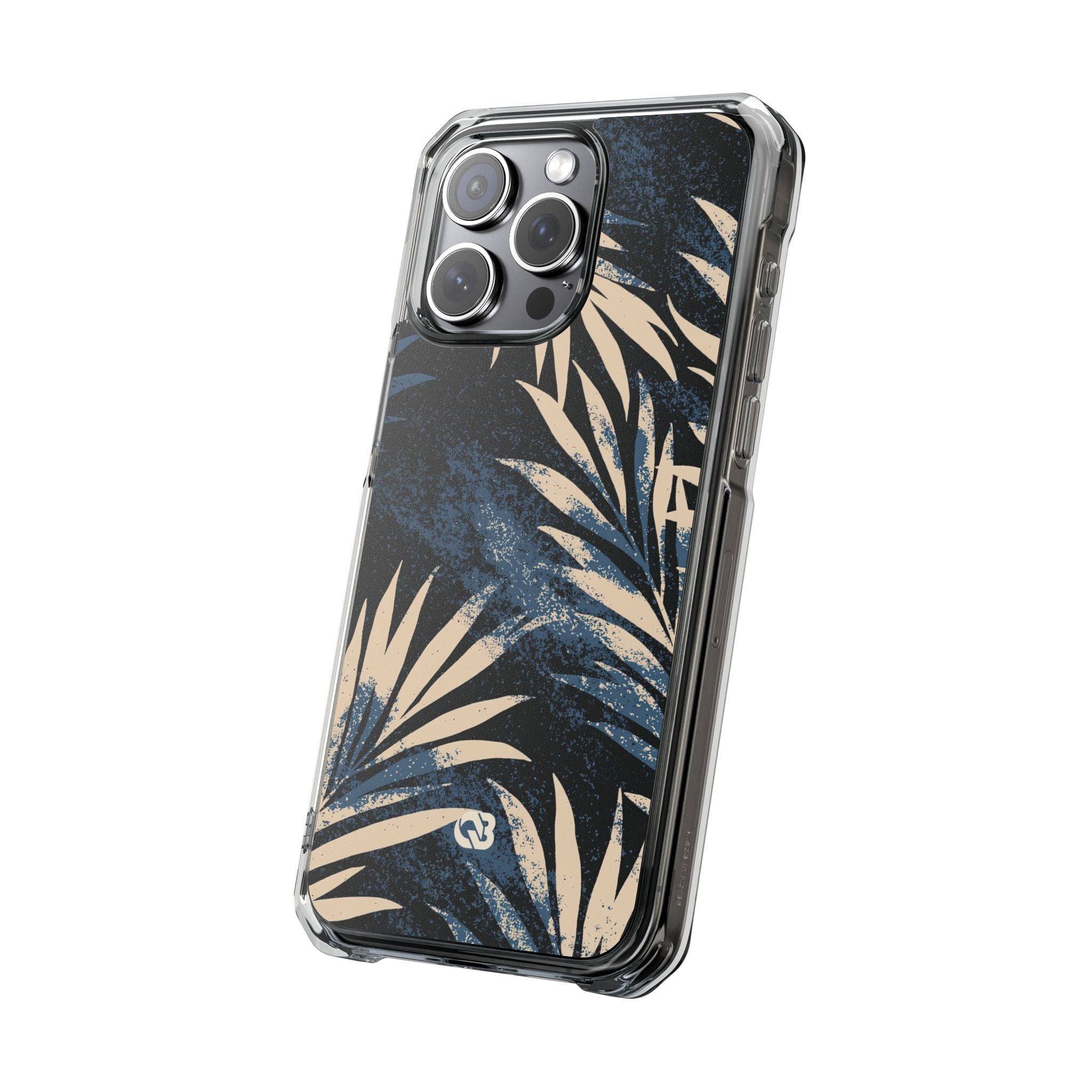 Blue Impact MagSafe Phone Case for iPhone - Midnight Indigo Palm