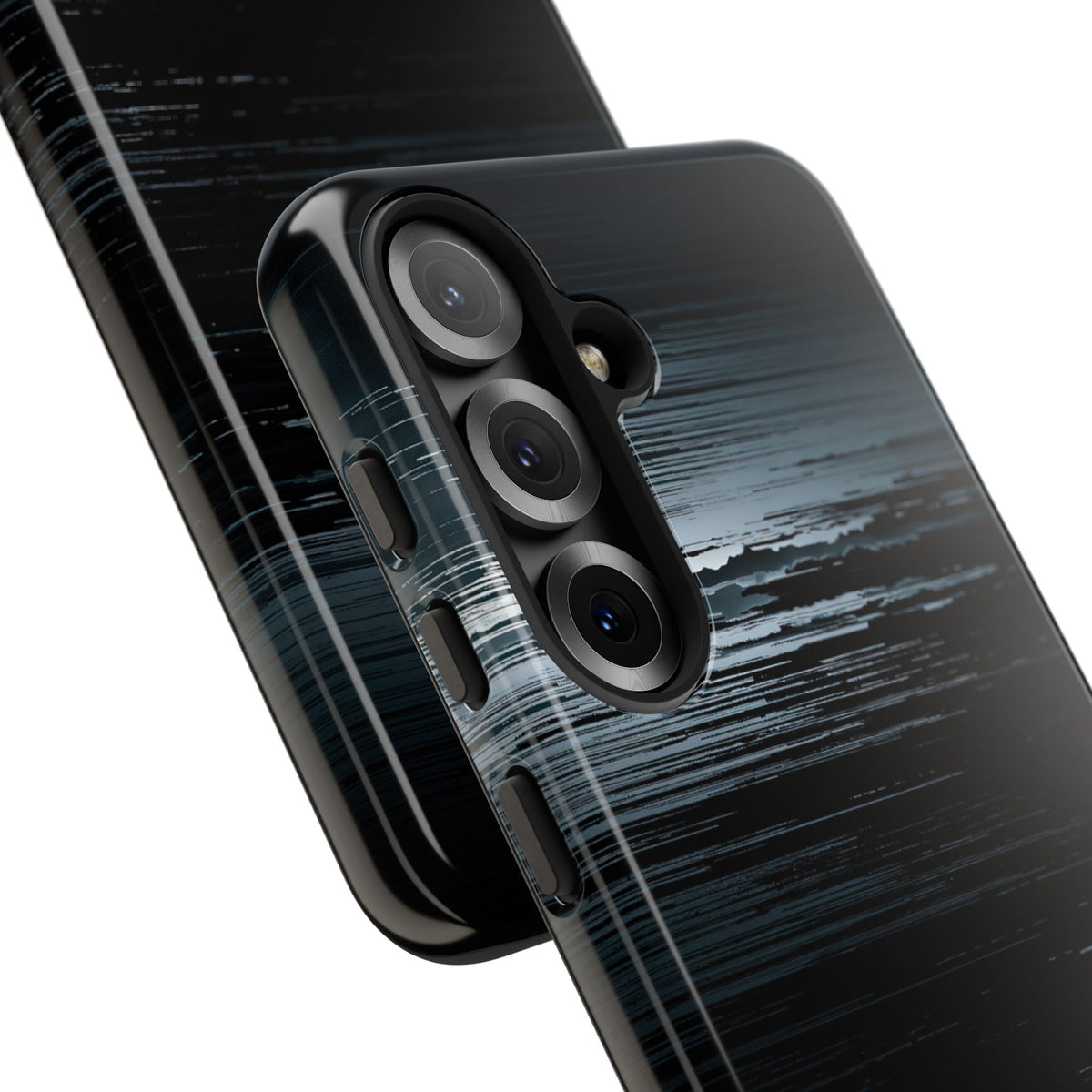 Black Tough Phone Case for Samsung - Frozen Signal Glitch