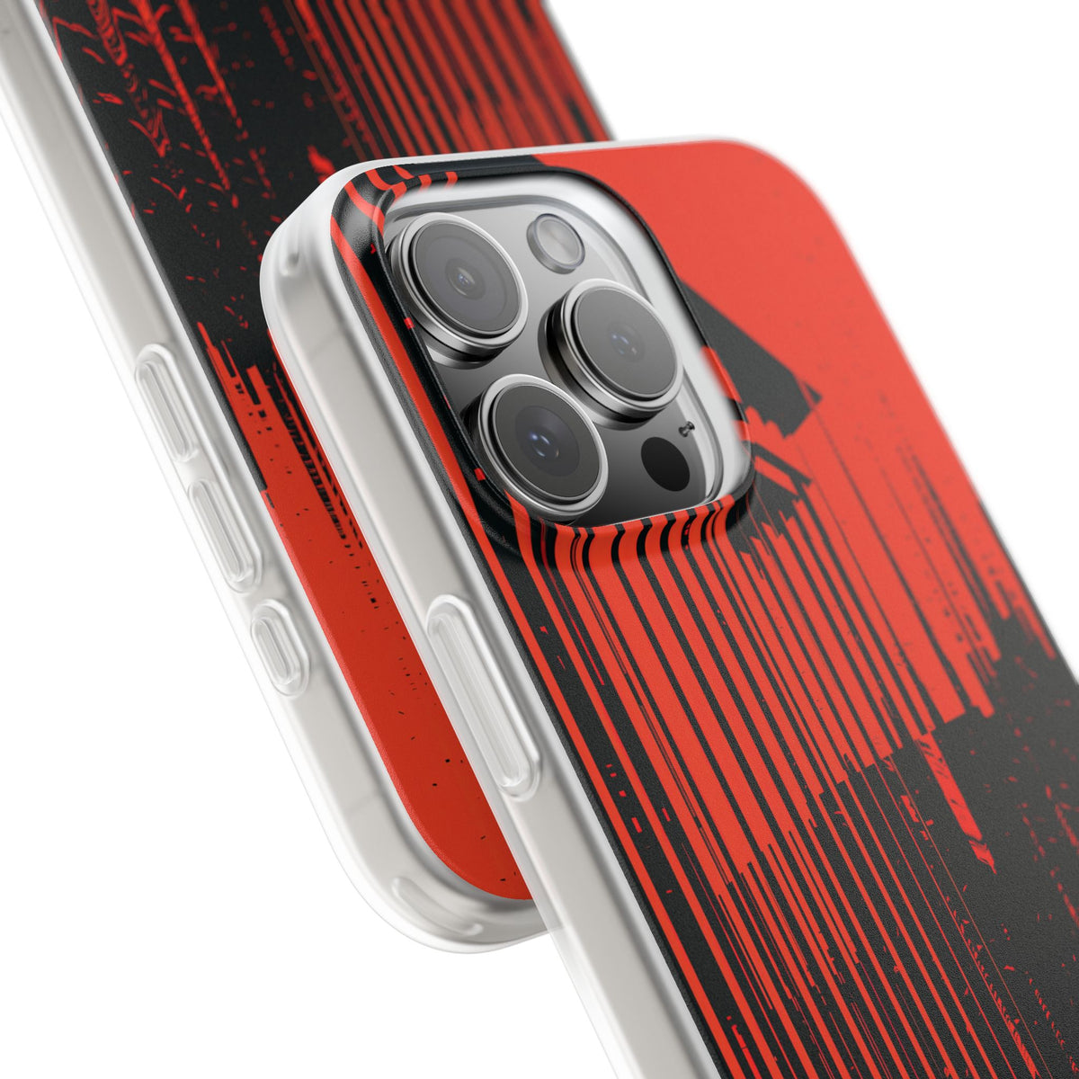 Red Lite Phone Case for iPhone - Crimson Brutalist Distortion