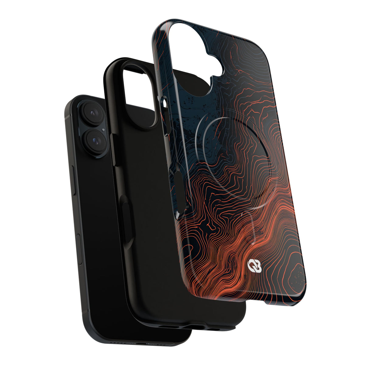 Black Tough 2.0 Magsafe Phone Case for iPhone - Volcanic Basalt Map