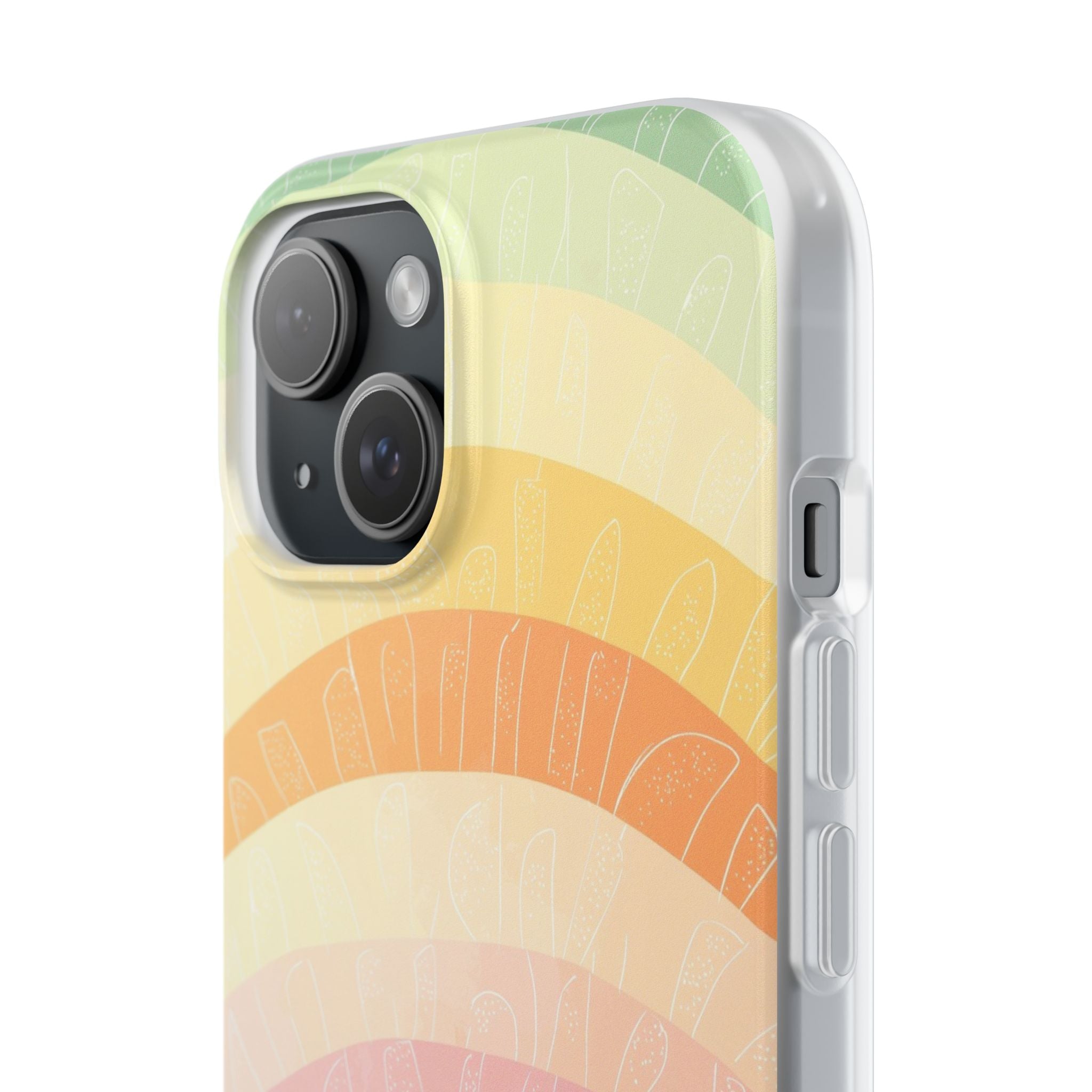 Pastel Rainbow Bands iPhone 15 Case - Soft