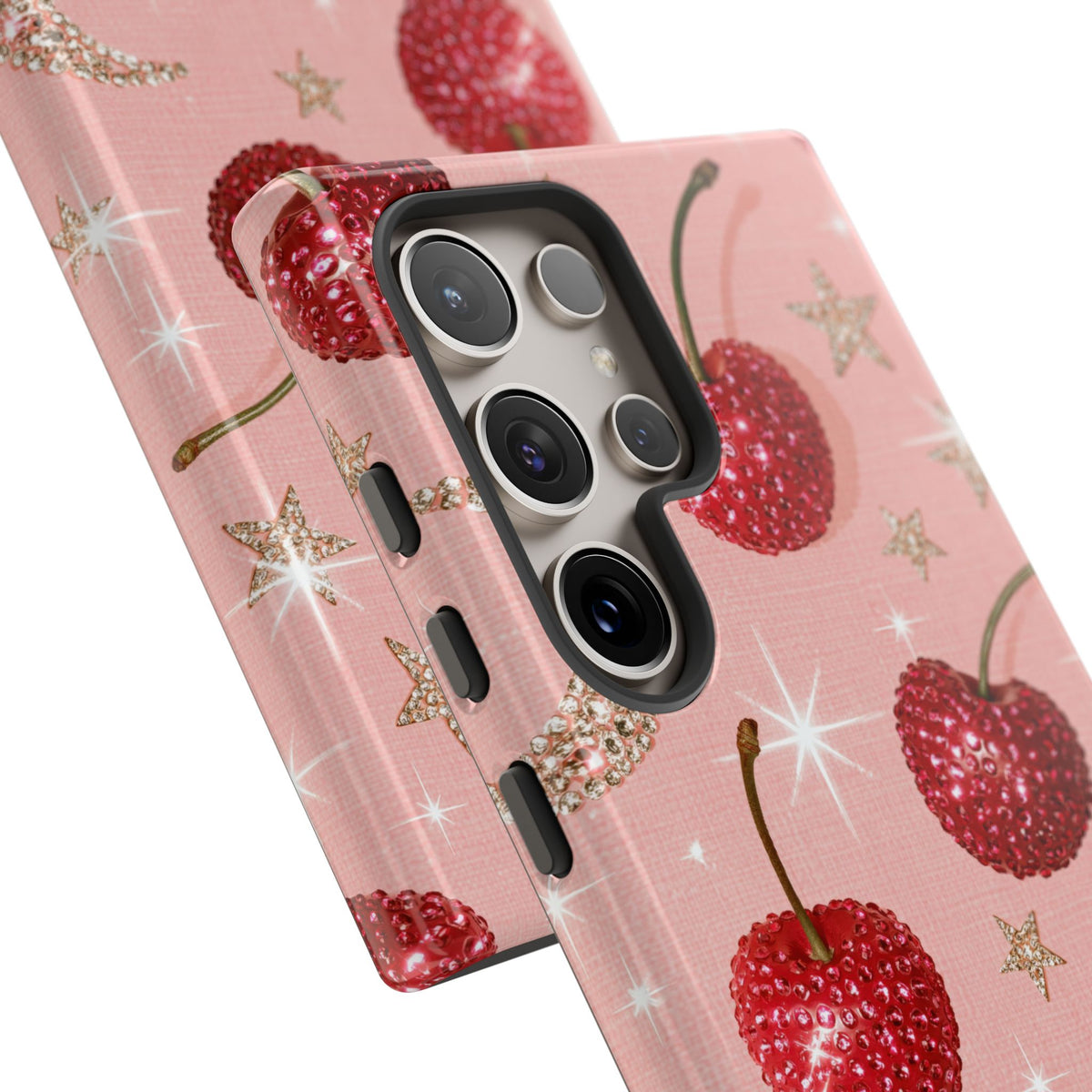 Bedazzled Ruby Cherries · Tough Phone Case for Samsung · Pink
