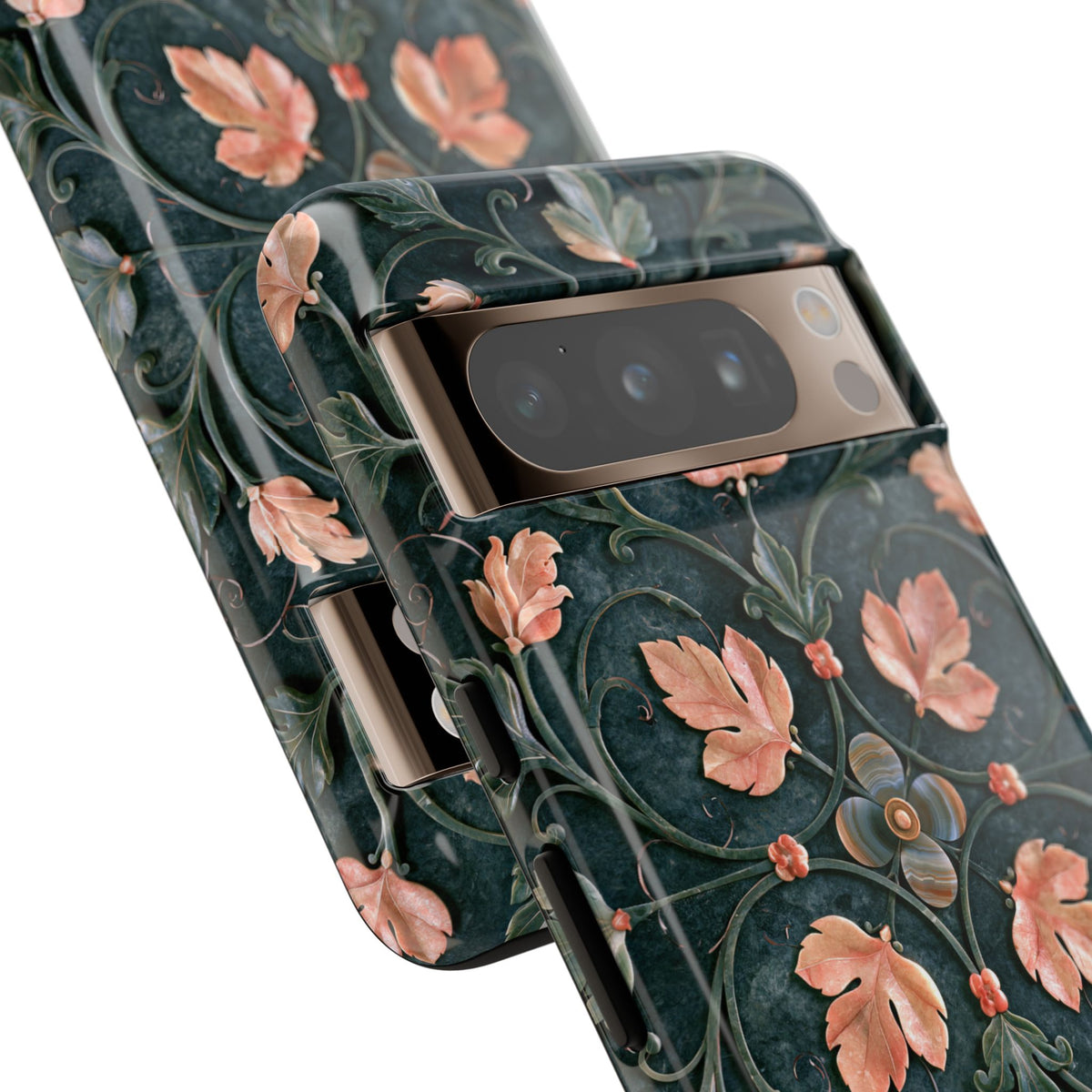 Florentine Rose Arabesque · Tough Phone Case for Pixel · Green