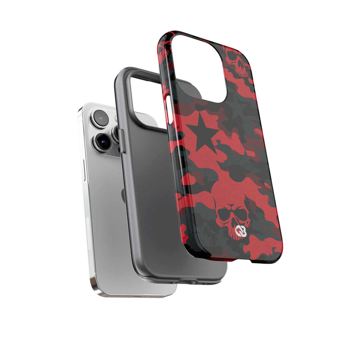 Crimson Skull Camo · Tough Phone Case for iPhone · Red