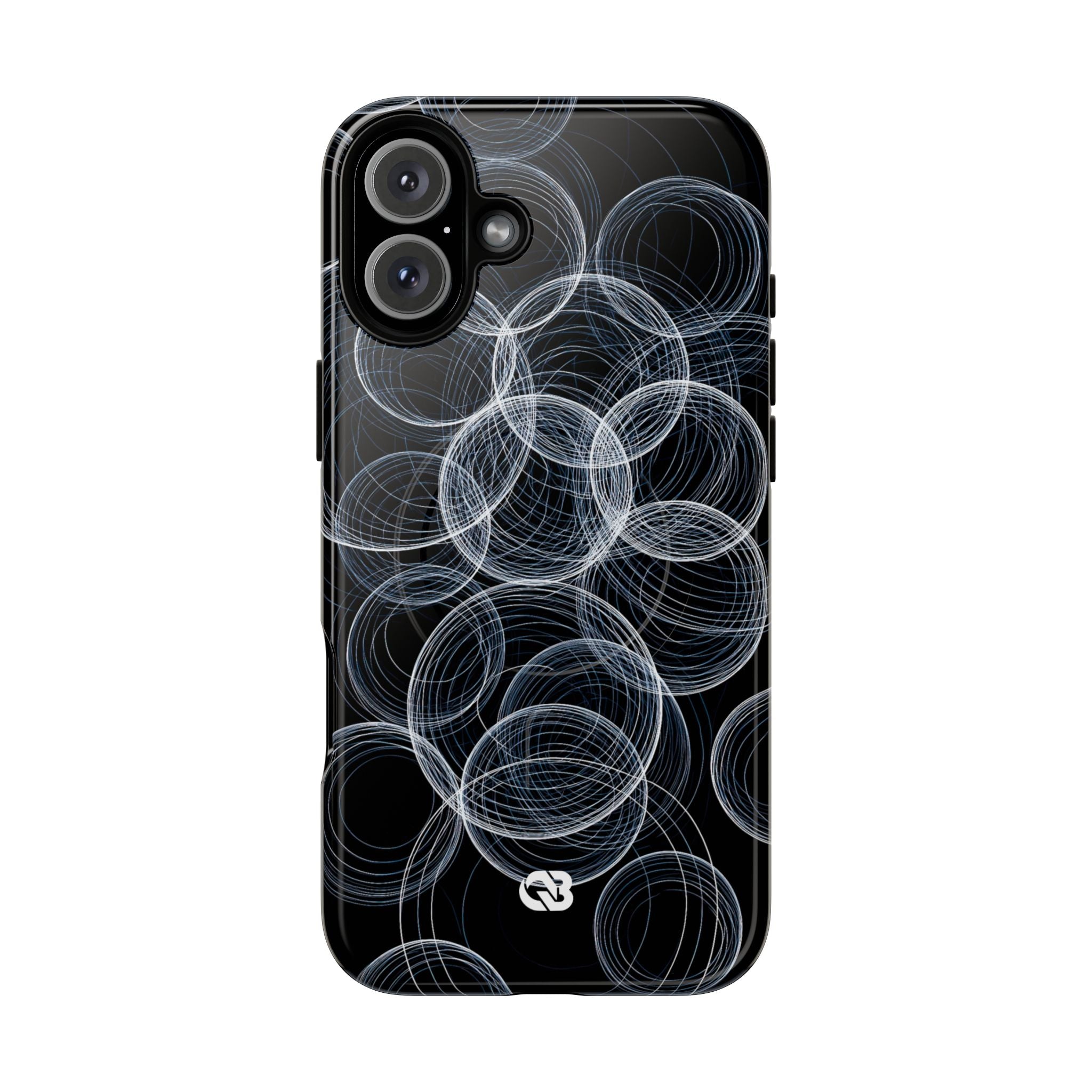 Black Tough 2.0 Magsafe Phone Case for iPhone - Frosted Ring Matrix