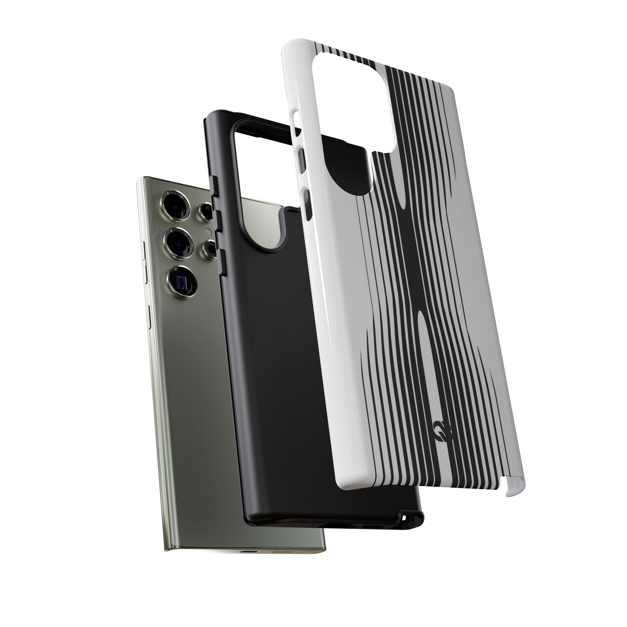White Tough Phone Case for Samsung - Kinetic Mono Distortion