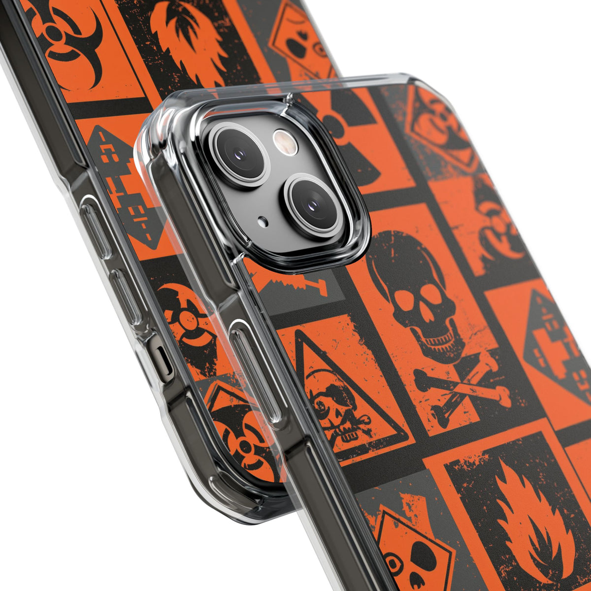 Urban Hazard · Clear Impact Magnetic Phone Case for iPhone · Orange