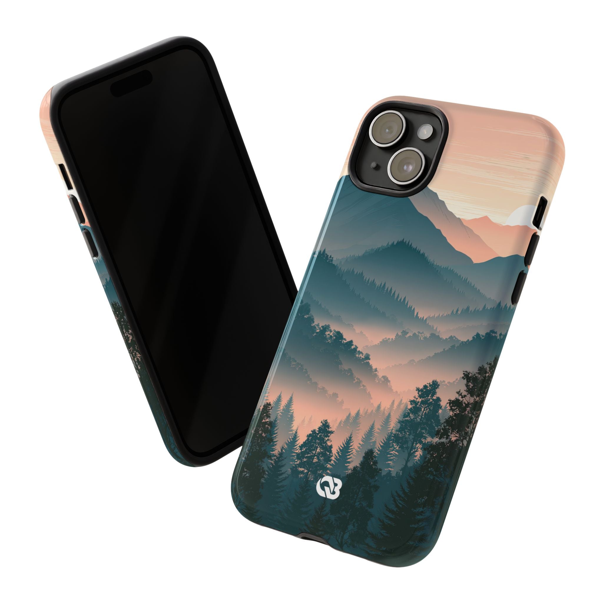 Teal Tough Phone Case for iPhone - Alpine Teal Horizon