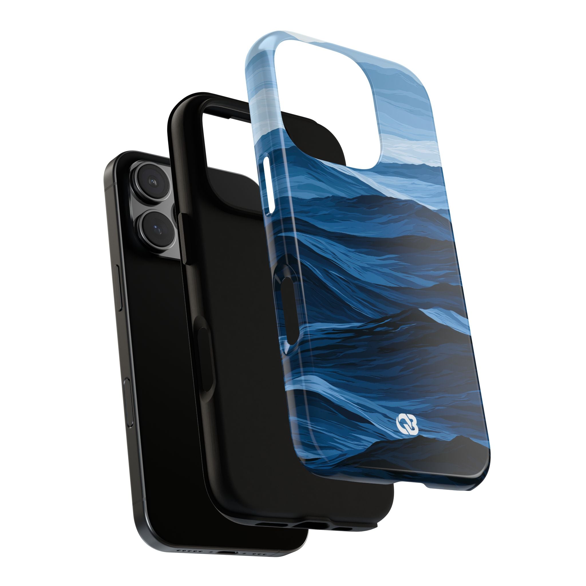 Blue Tough Phone Case for iPhone - Cobalt Ridge Tides