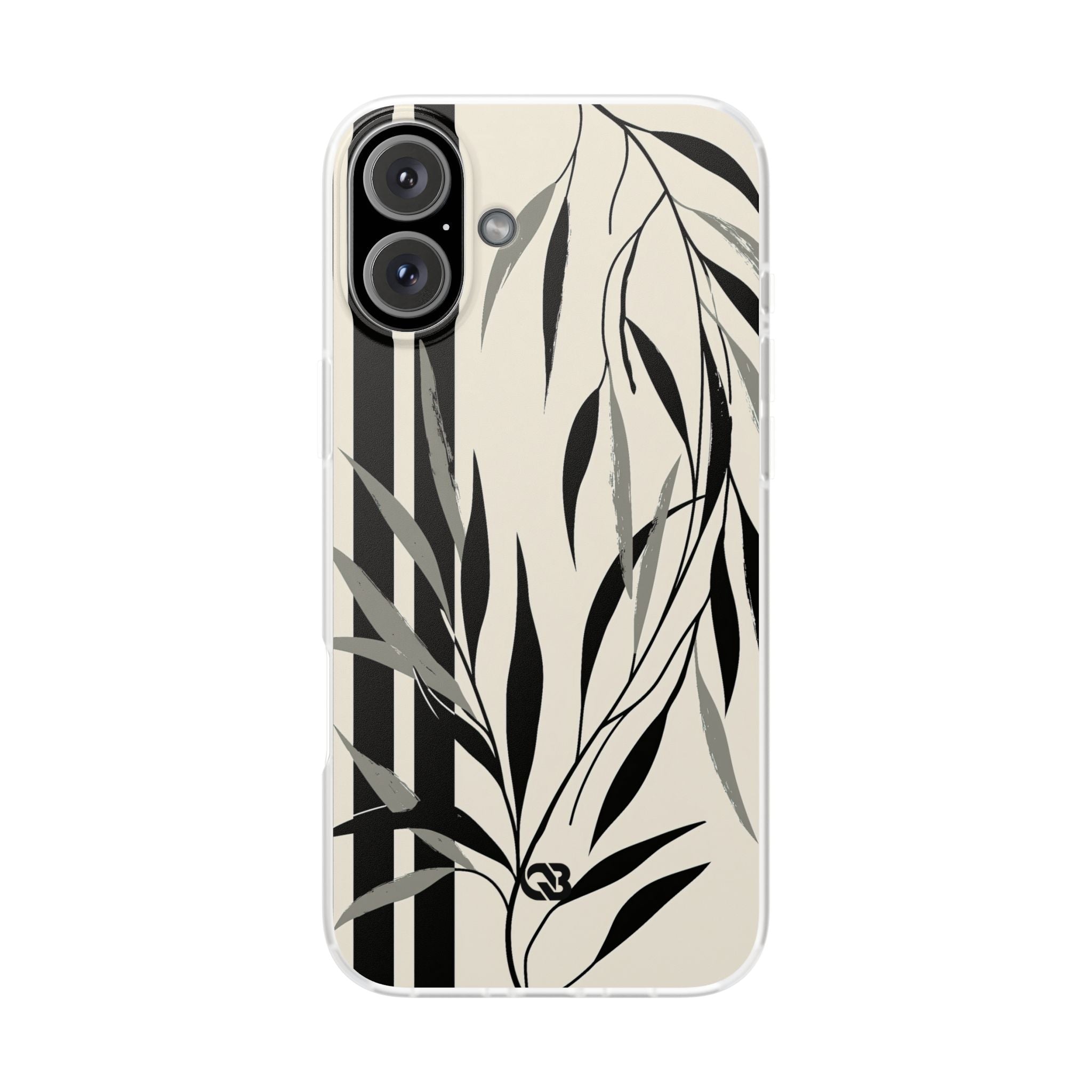 Beige Lite Phone Case for iPhone - Soot Leaf Sketch