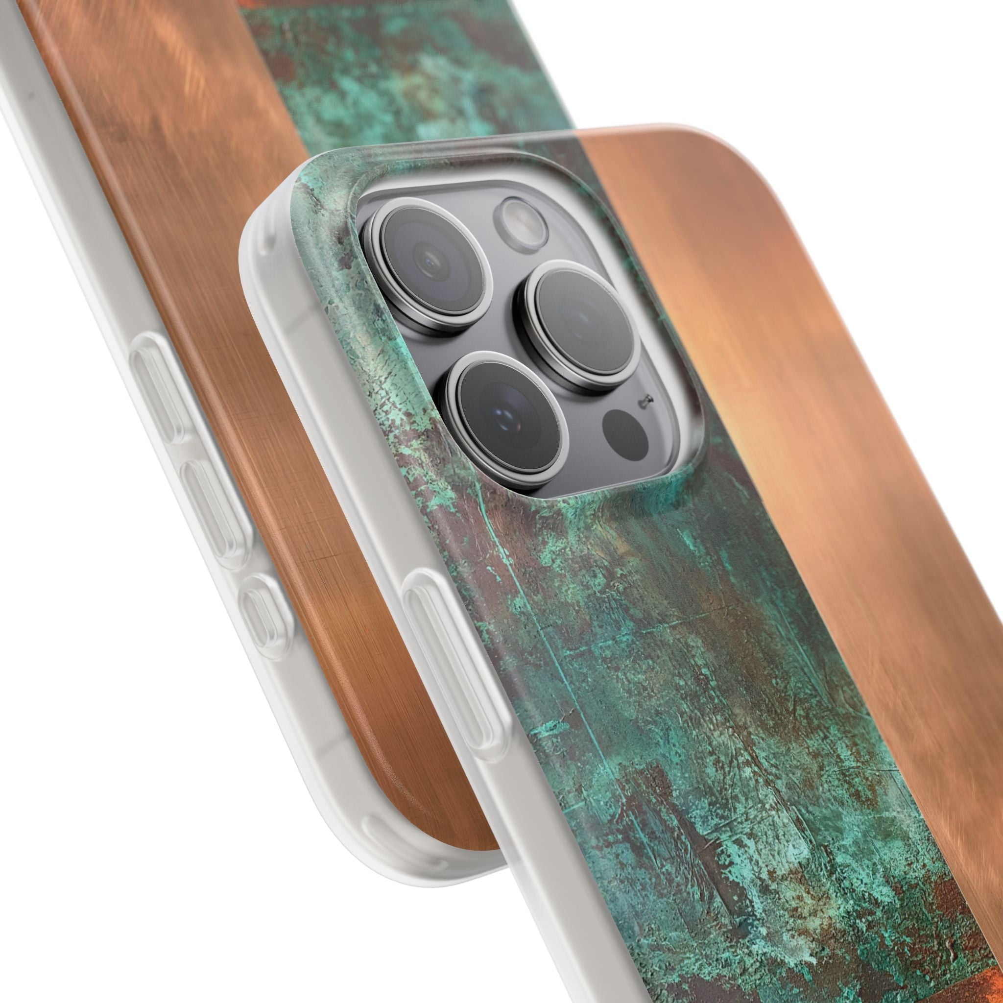Teal Lite Phone Case for iPhone - Verdigris Copper Slab