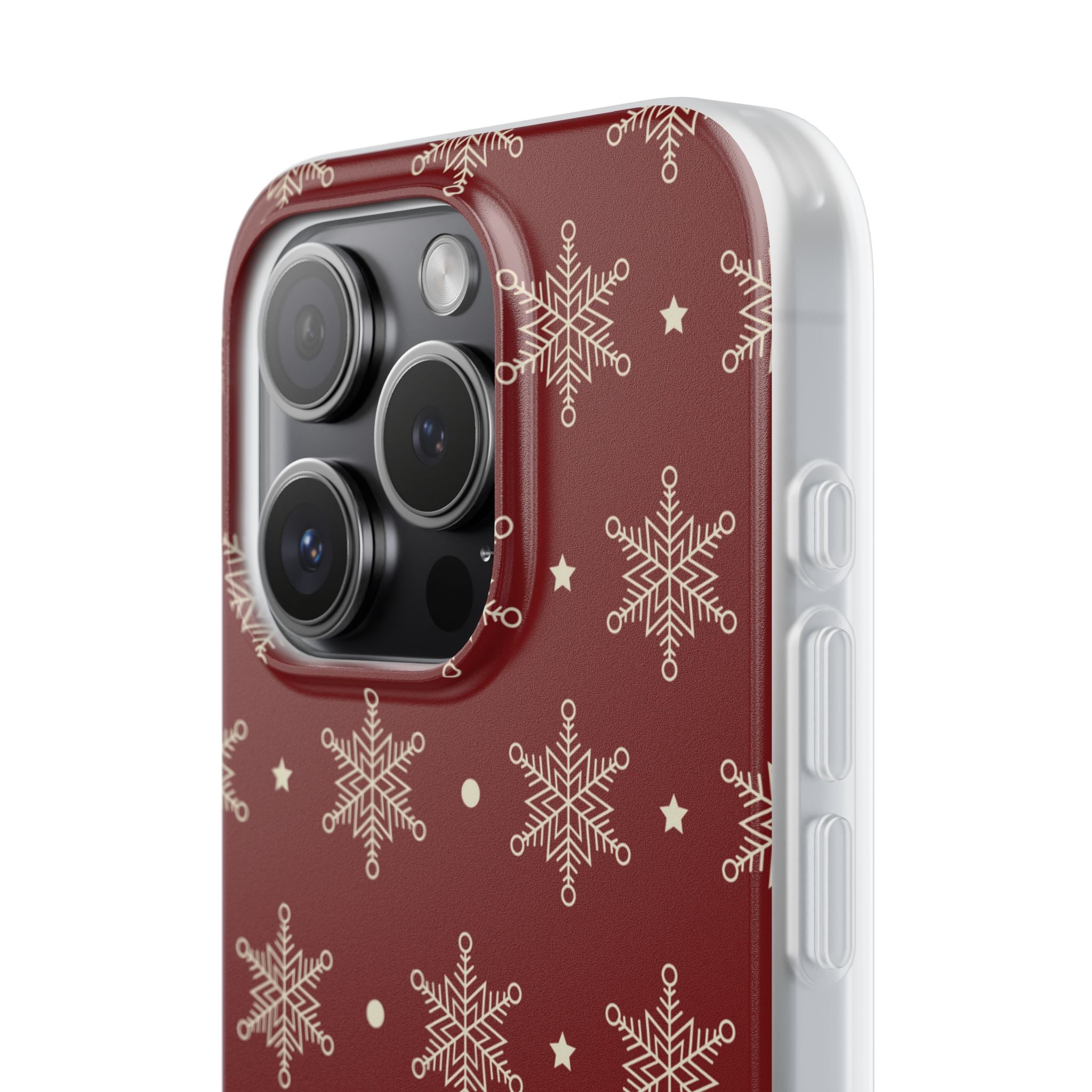 Creme Schneeflocke Crimson iPhone 15 Pro Case - Soft