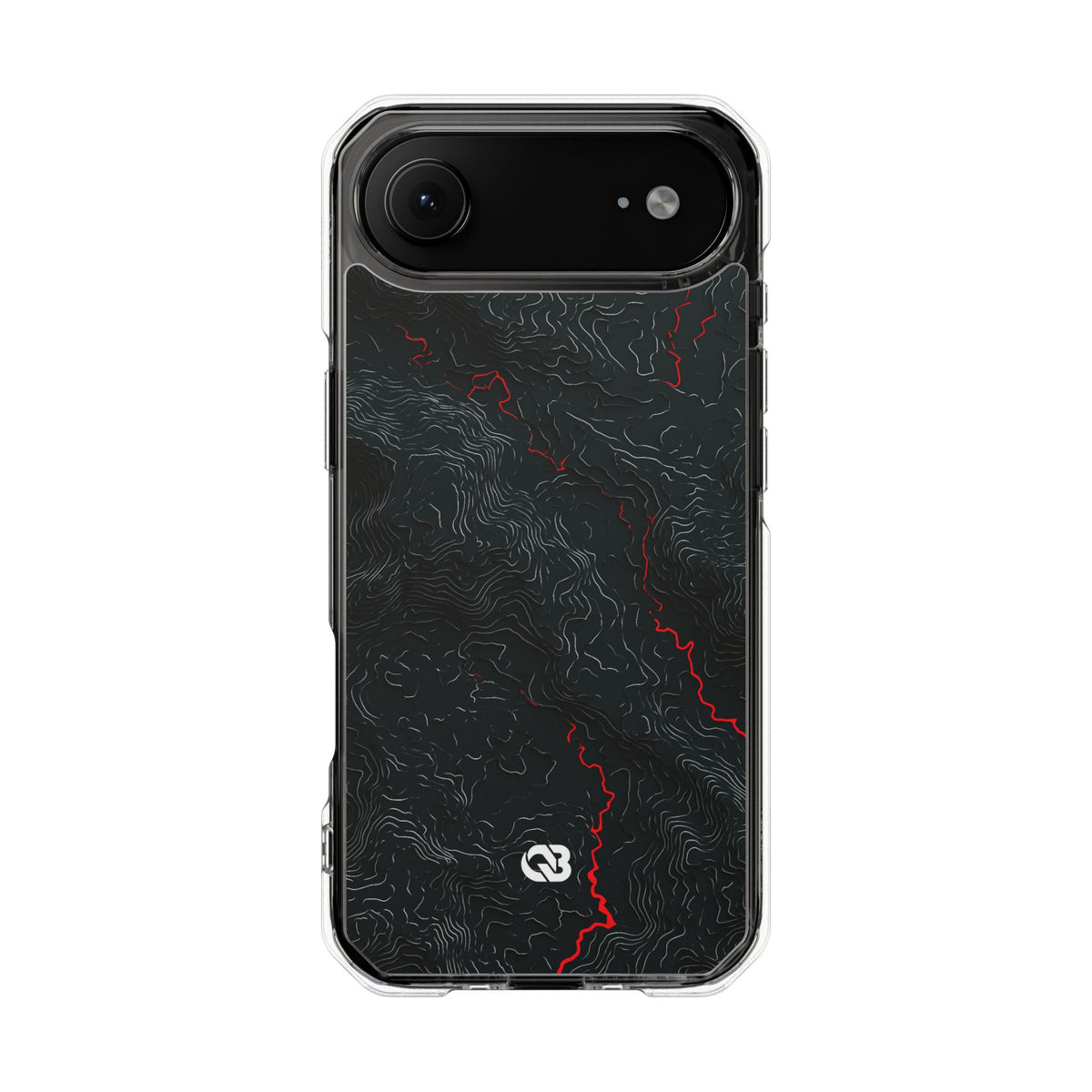 Crimson Rift · Clear Impact Magnetic Phone Case for iPhone · Black