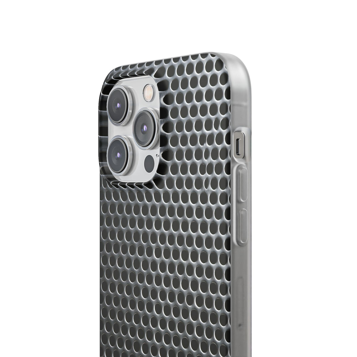 Brushed Perforated Steel · Lite Phone Case for iPhone · Silver