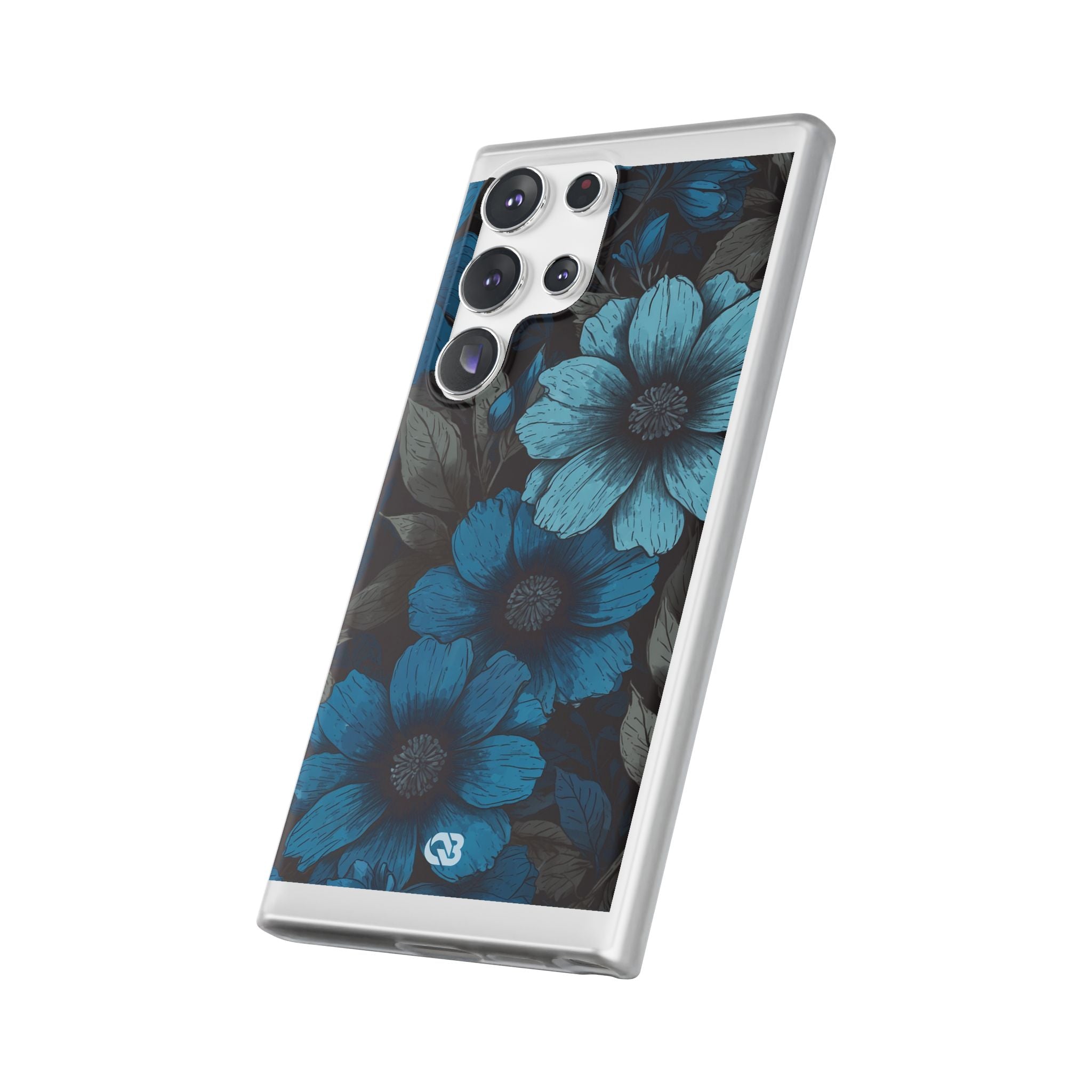 Obsidian Blue Petals · Soft Phone Case for Samsung