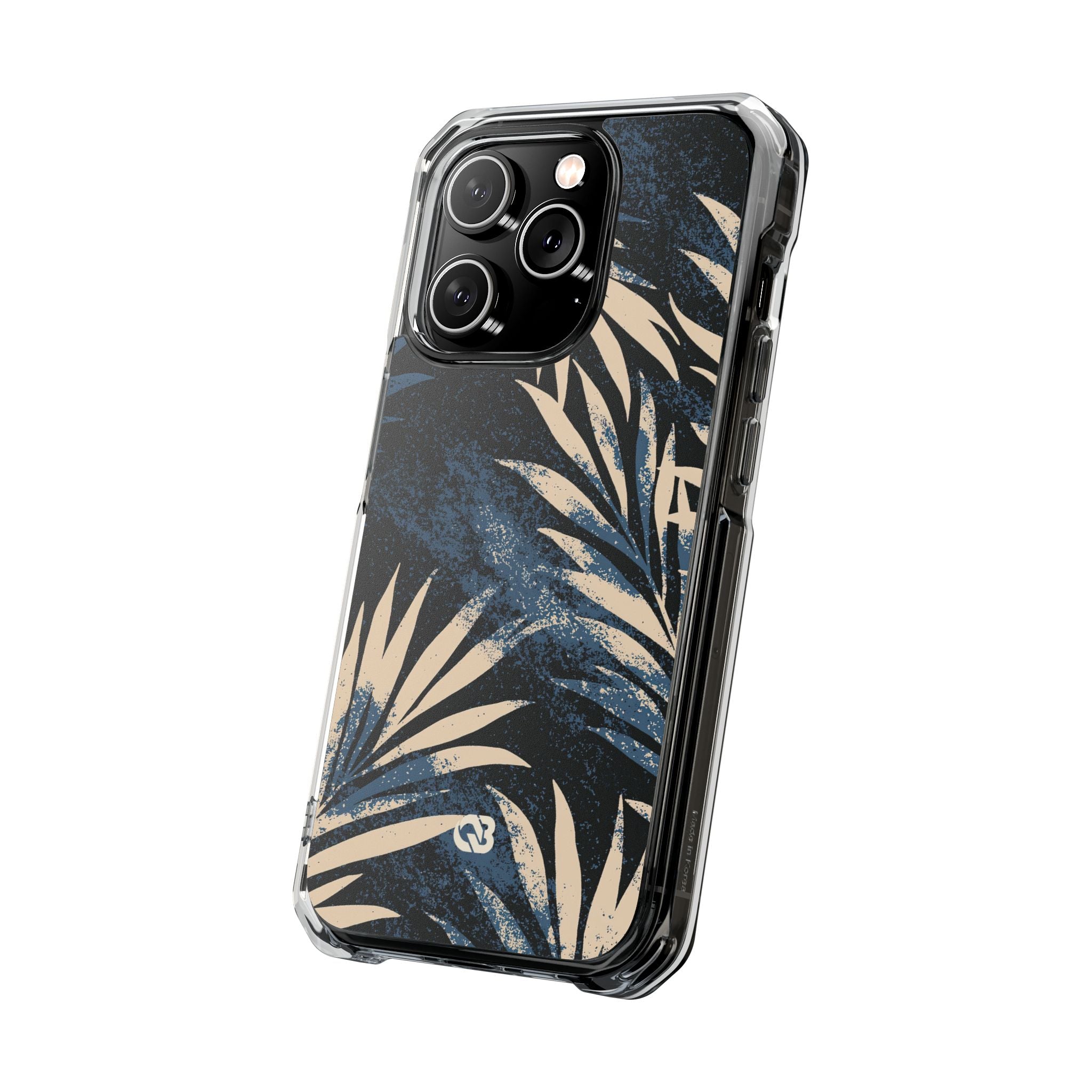 Blue Impact MagSafe Phone Case for iPhone - Midnight Indigo Palm