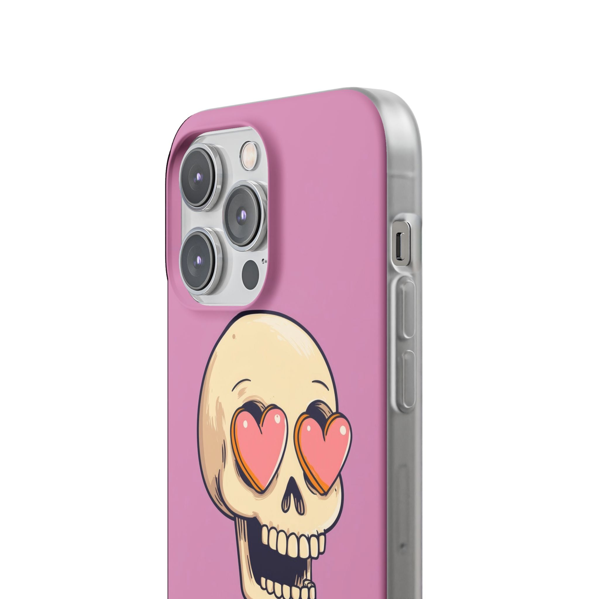 Heart Eyed Skull iPhone 14 Pro Max Case - Soft