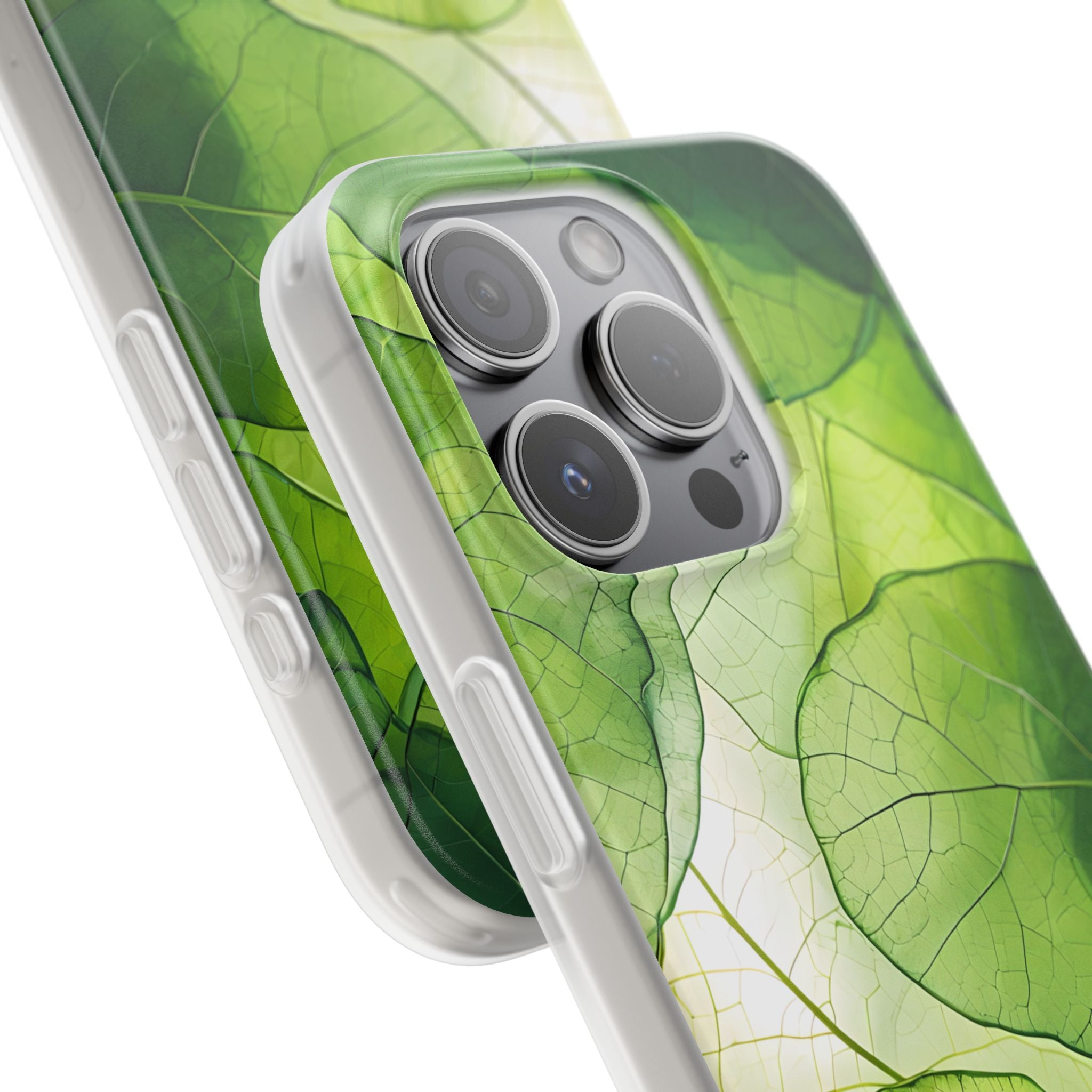 Emerald Leaf Veins · Soft Phone Case for iPhone