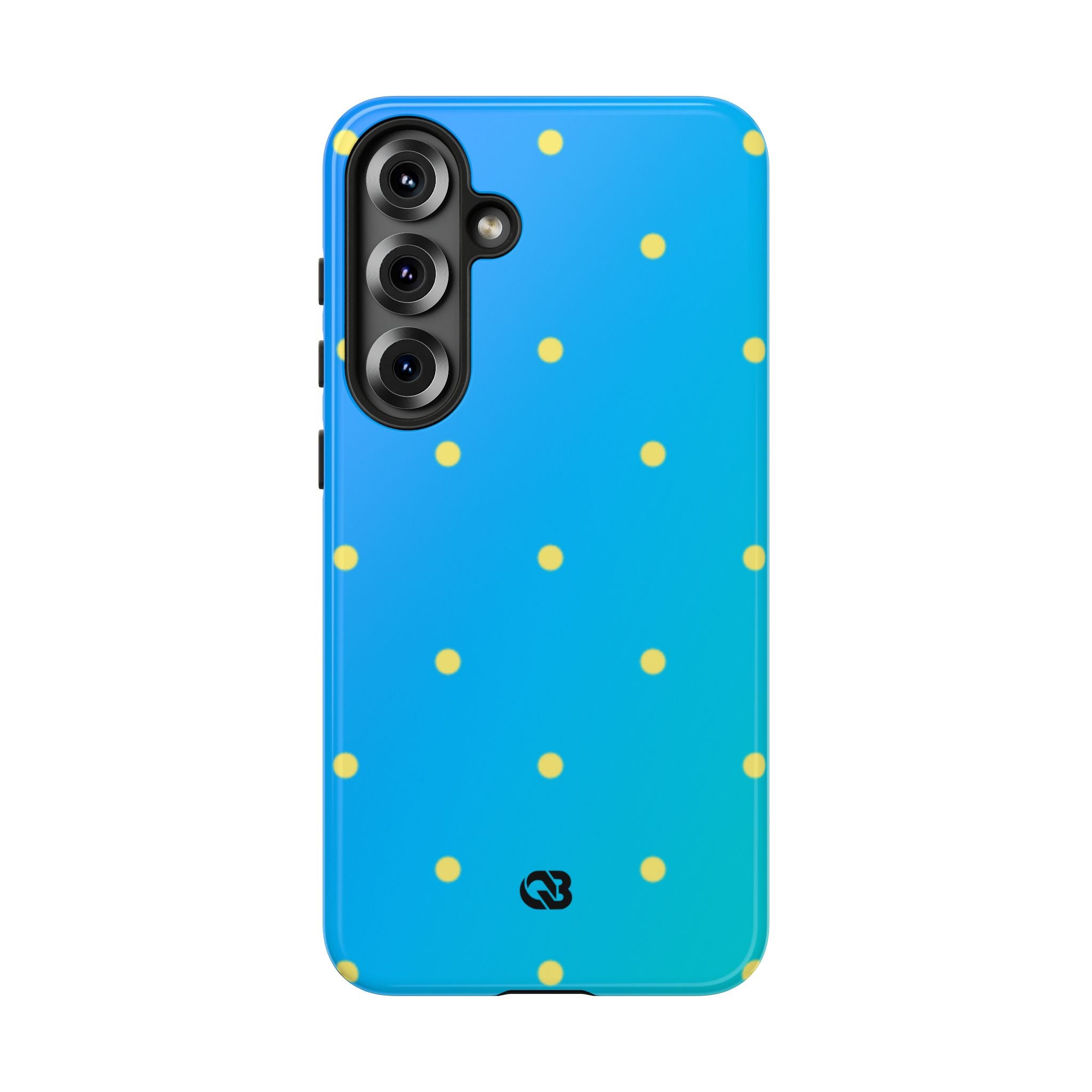 Cyan Sun Dots · Tough Handyhülle für Samsung