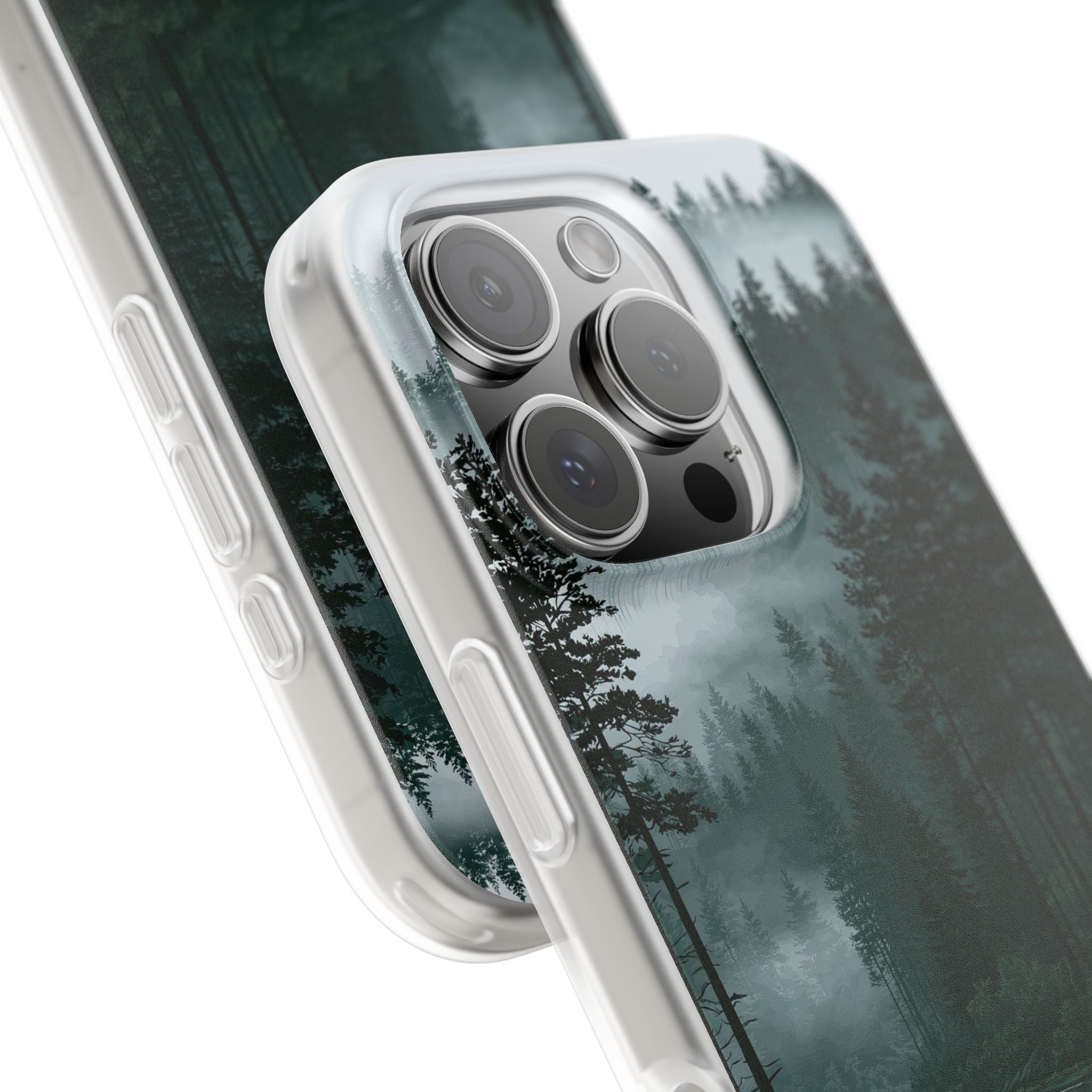 Green Lite Phone Case for iPhone - Misty Evergreen Mirror
