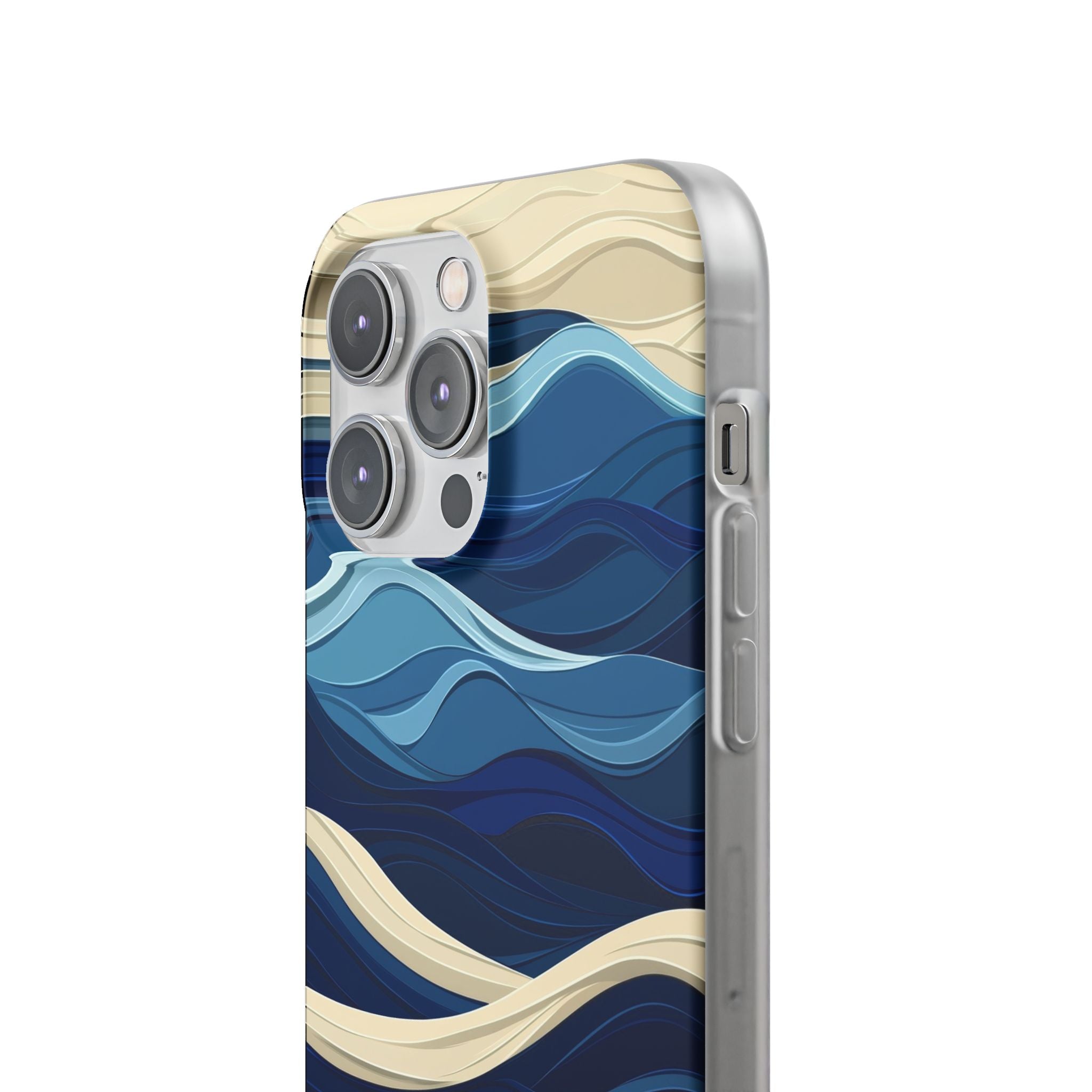 Cobalt Coast Layers · Soft Phone Case for iPhone