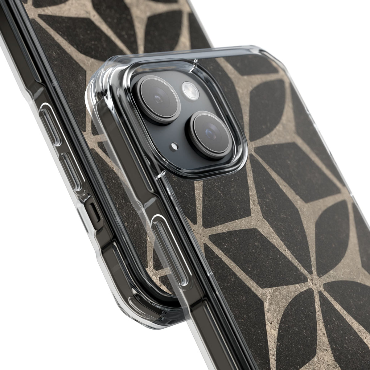 Concrete Mosaic Star · Clear Impact Magnetic Phone Case for iPhone · Black