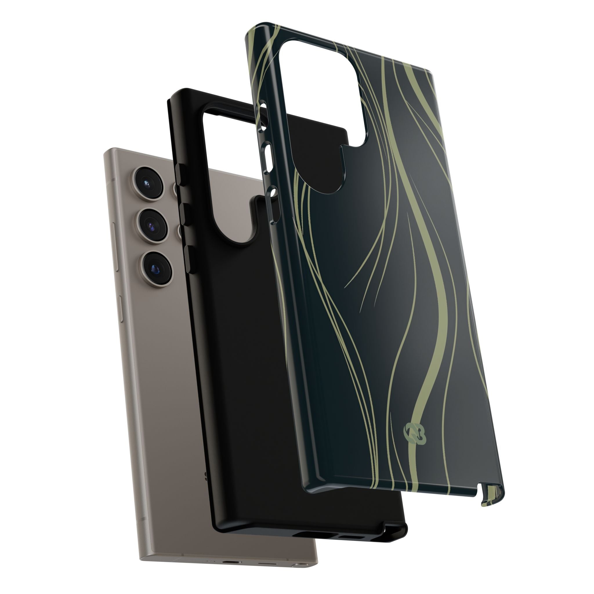 Green Tough Phone Case for Samsung - Obsidian Sage Flow