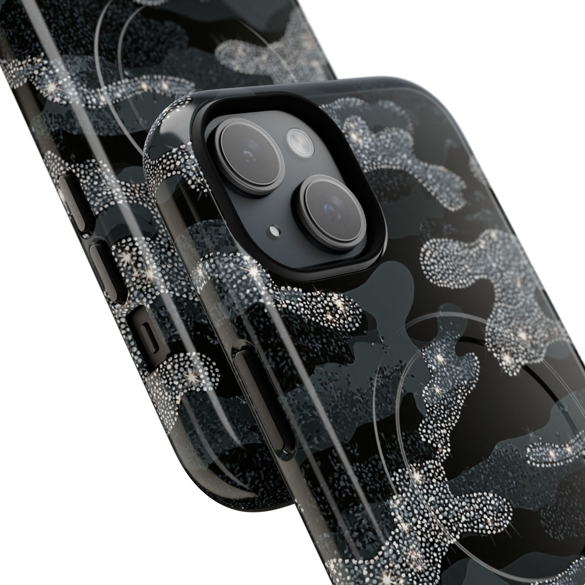 Glitter Shadow Camo · Tough 2.0 Magnetic Phone Case for iPhone · Black