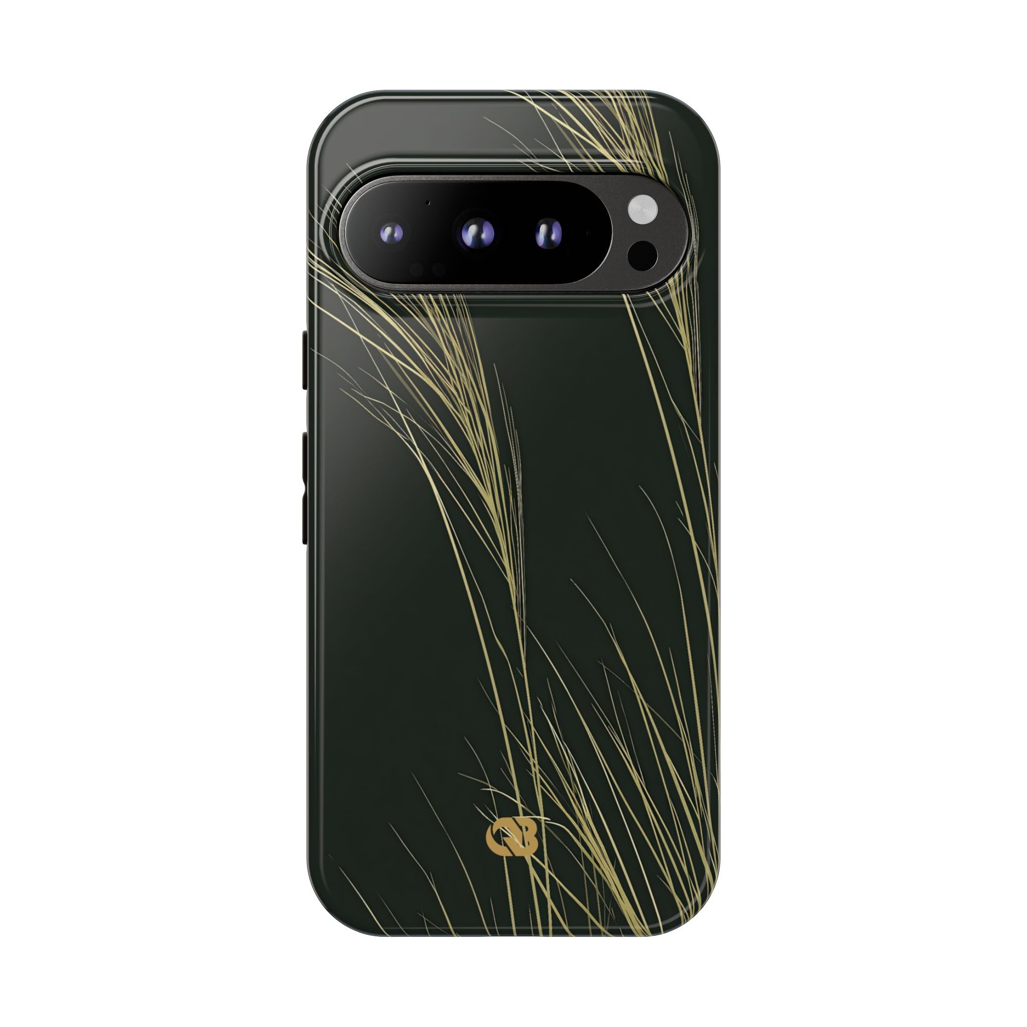 Green Tough Phone Case for Google Pixel - Midnight Gilded Grass
