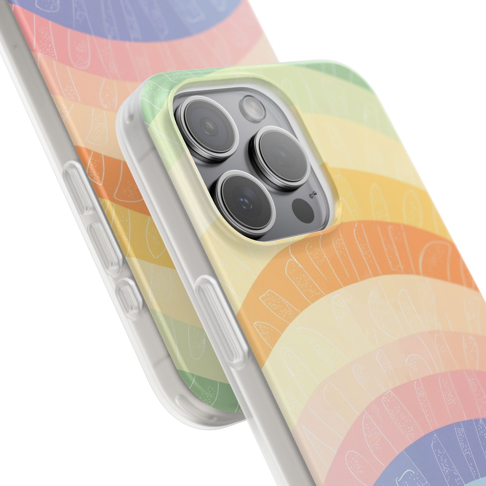 Pastel Rainbow Bands iPhone 15 Pro Max Case - Soft