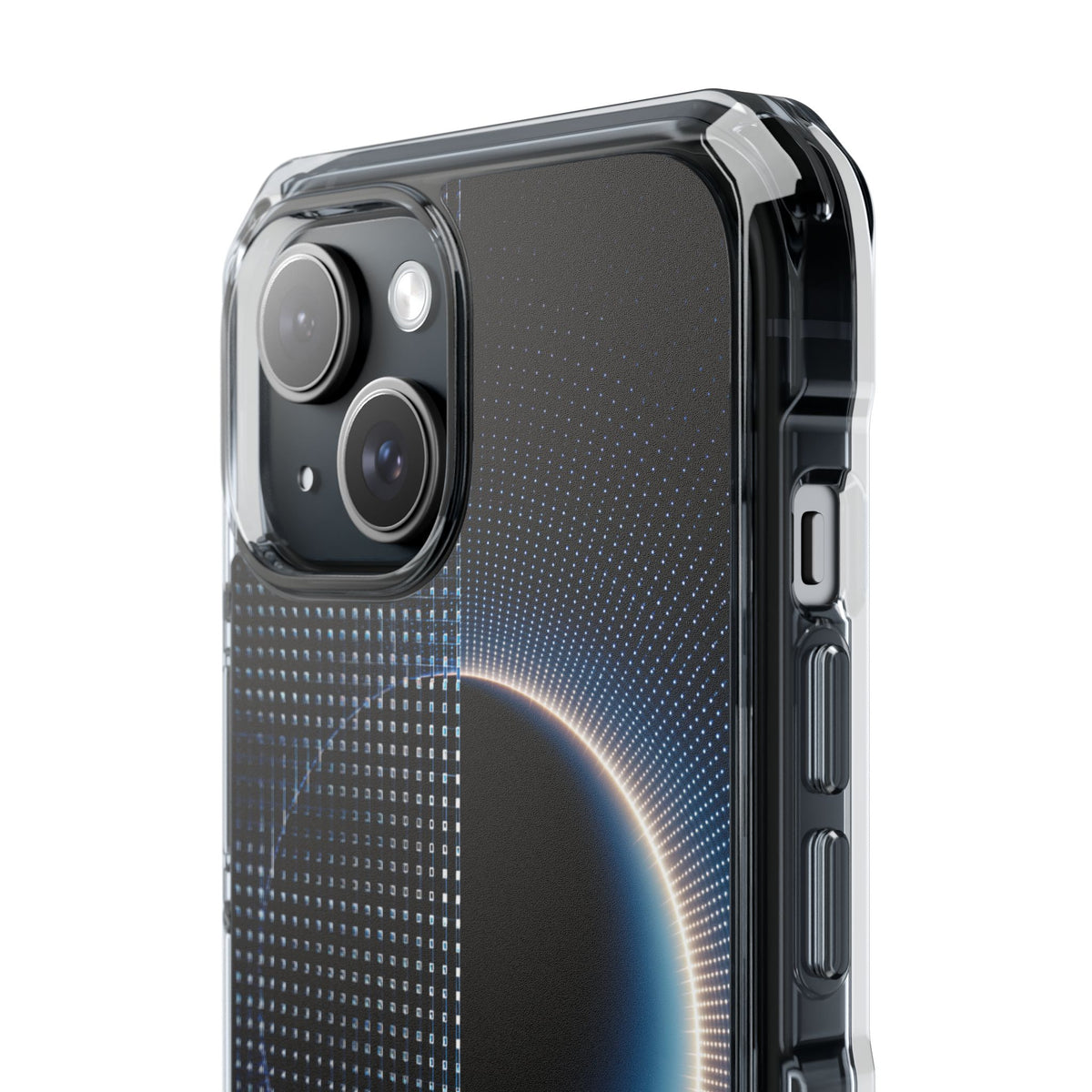 Luminous Meridian · Clear Impact Magnetic Phone Case for iPhone · Black