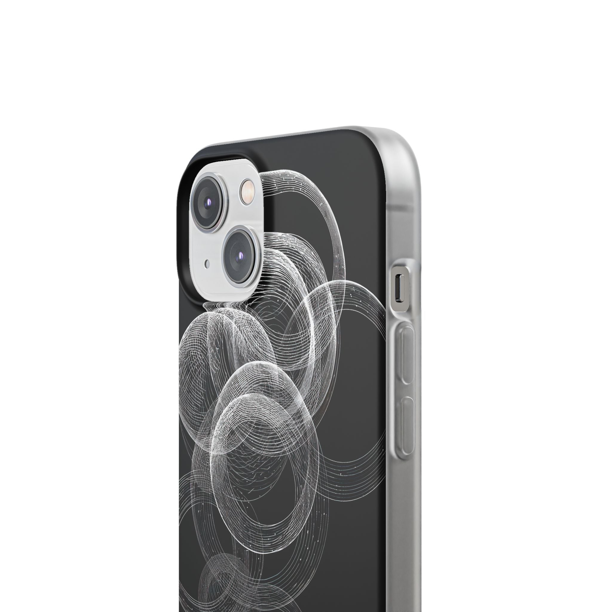 Black Lite Phone Case for iPhone - Kinetic Wireframe Orbit