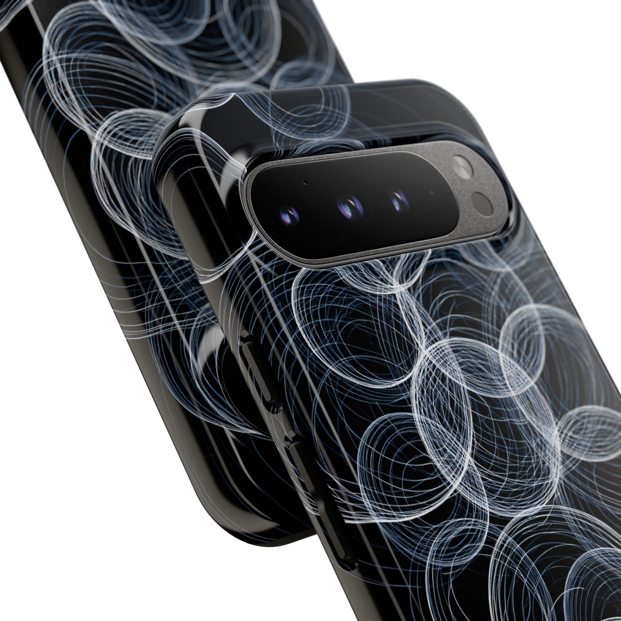 Black Tough Phone Case for Google Pixel - Frosted Ring Matrix