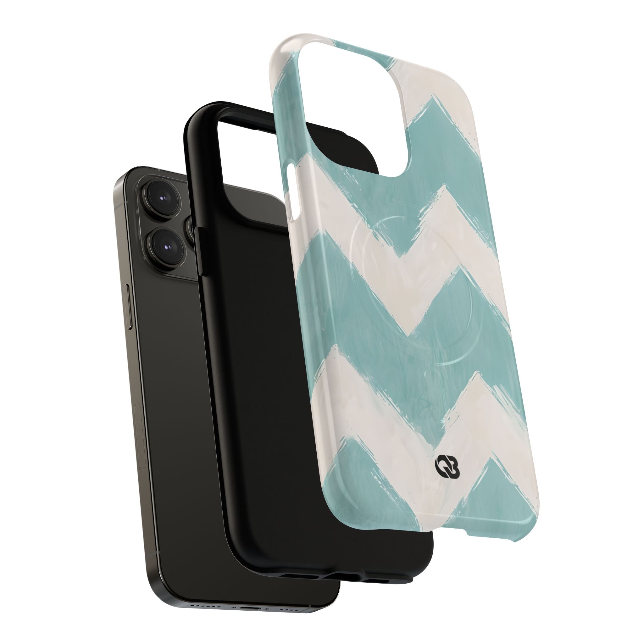 Teal Painted Chevron · Tough+ Phone Case for iPhone · Magsafe