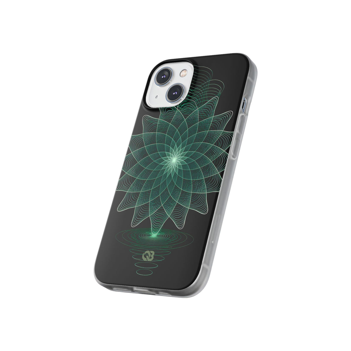 Green Lite Phone Case for iPhone - Cyan Signal Bloom