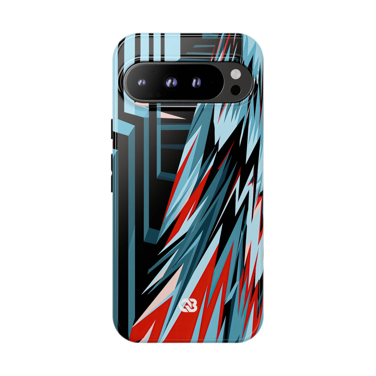 Blue Tough Phone Case for Google Pixel - Glitch Peak Cyan