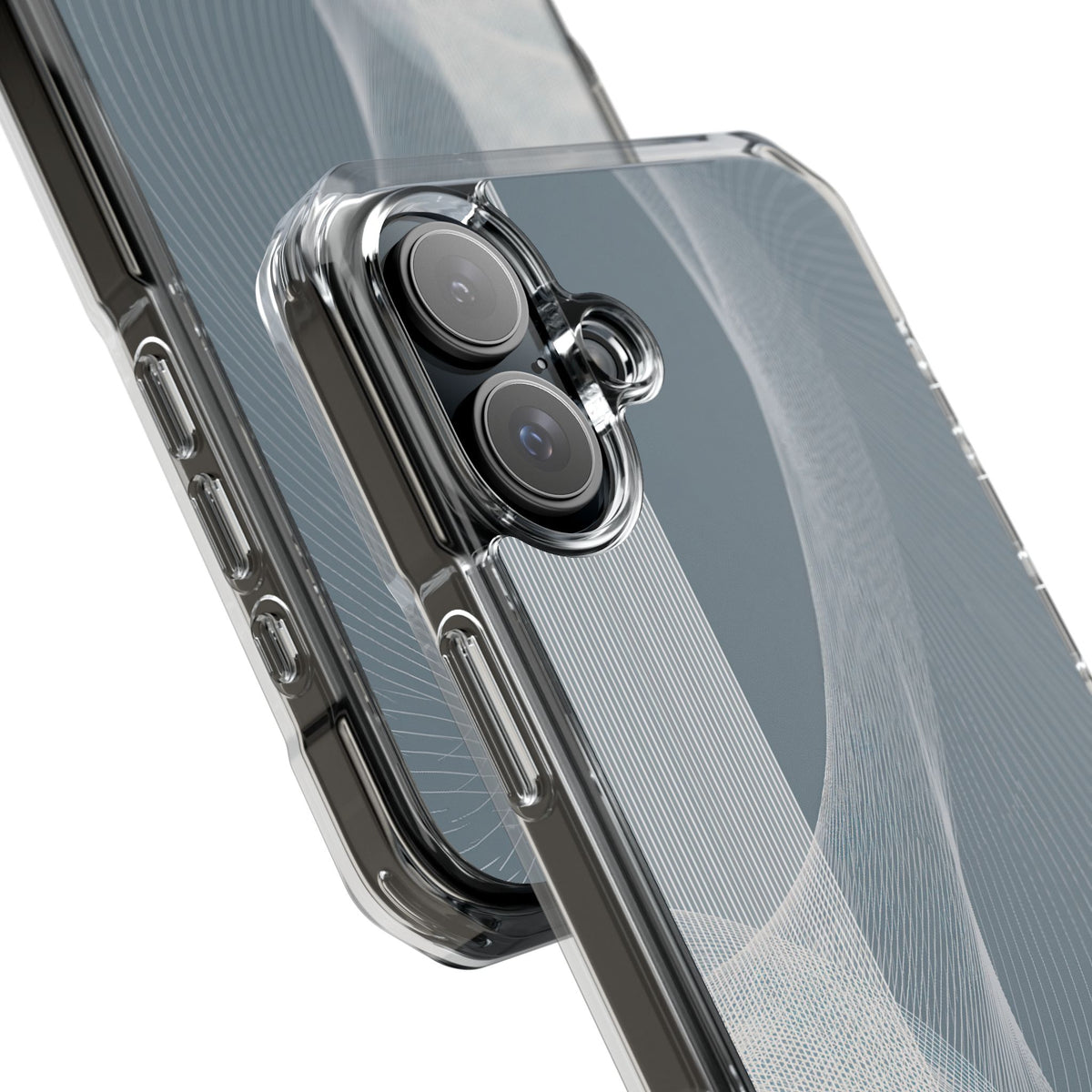Slate Contour Drift · Clear Impact Magnetic Phone Case for iPhone · Grey