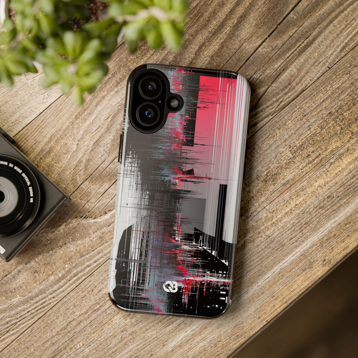 Black Tough Phone Case for iPhone - Crimson Data Leak