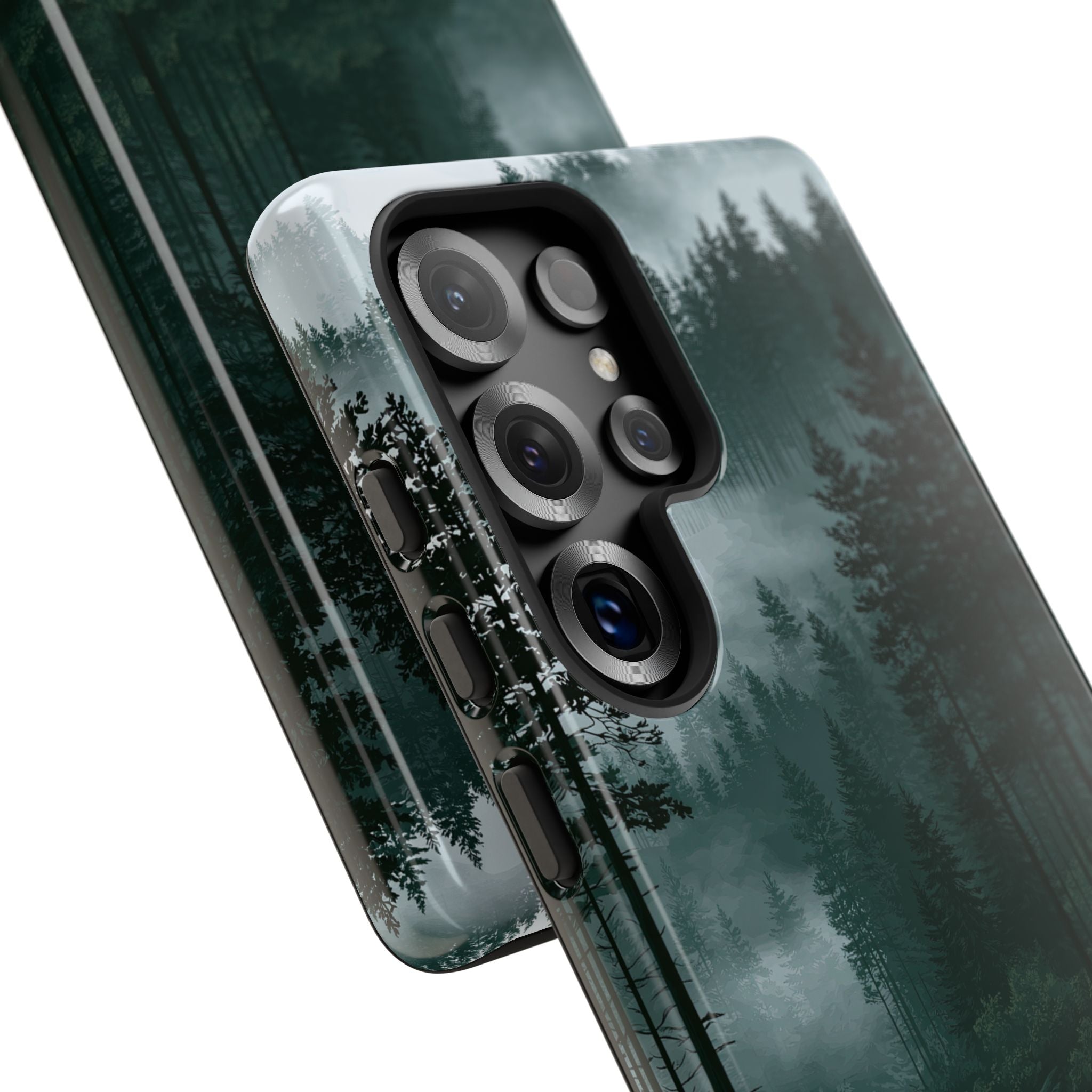 Green Tough Phone Case for Samsung - Misty Evergreen Mirror