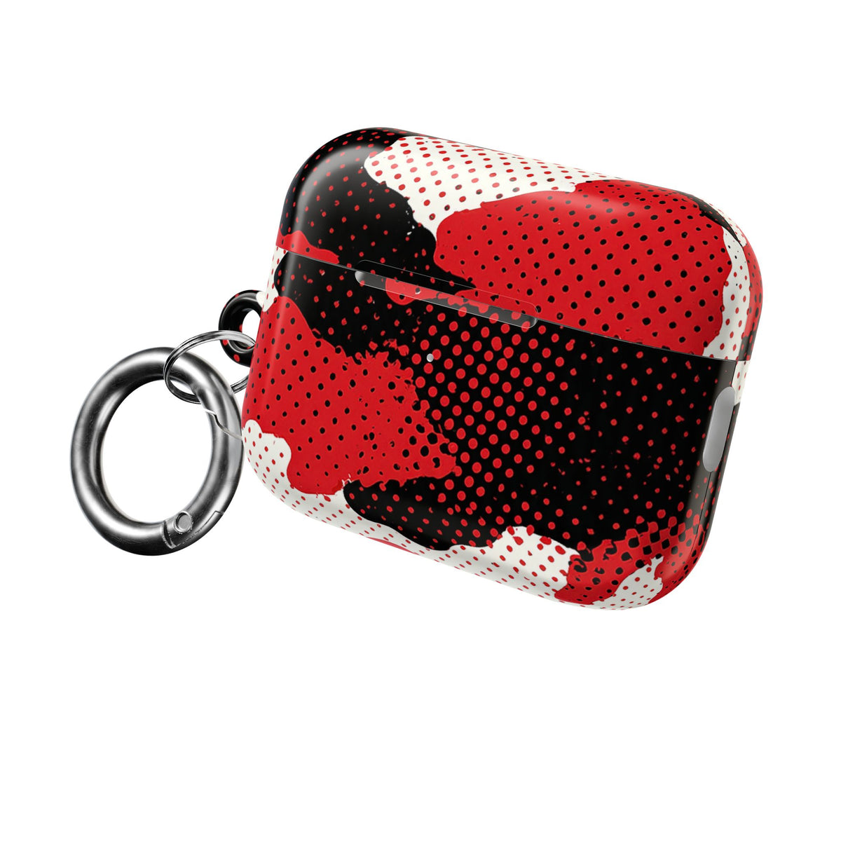 Crimson Halftone Camo · Hard Case for AirPods & AirPods Pro · Red